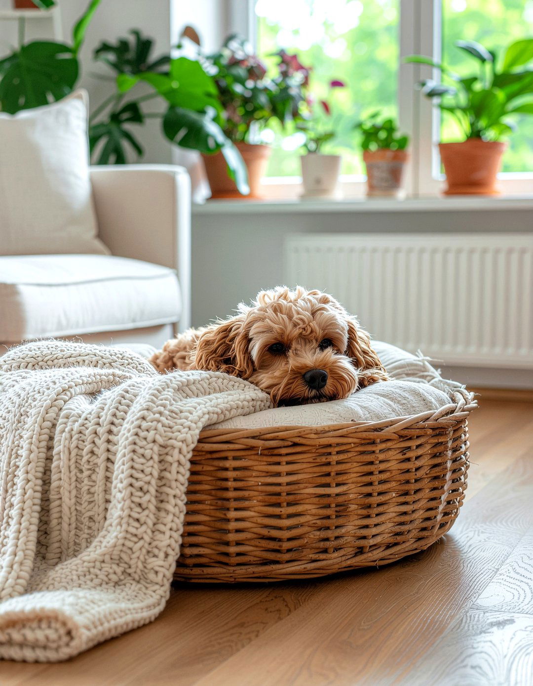 Wicker dog basket - 30 pet bed ideas