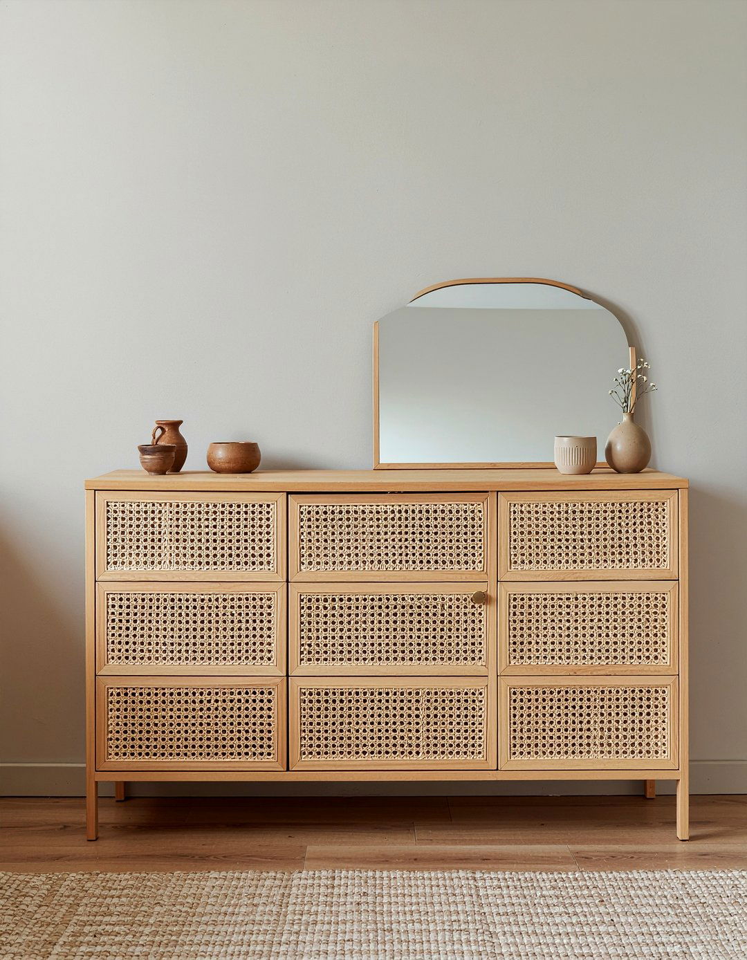 Wicker dresser - 30 wicker living room ideas