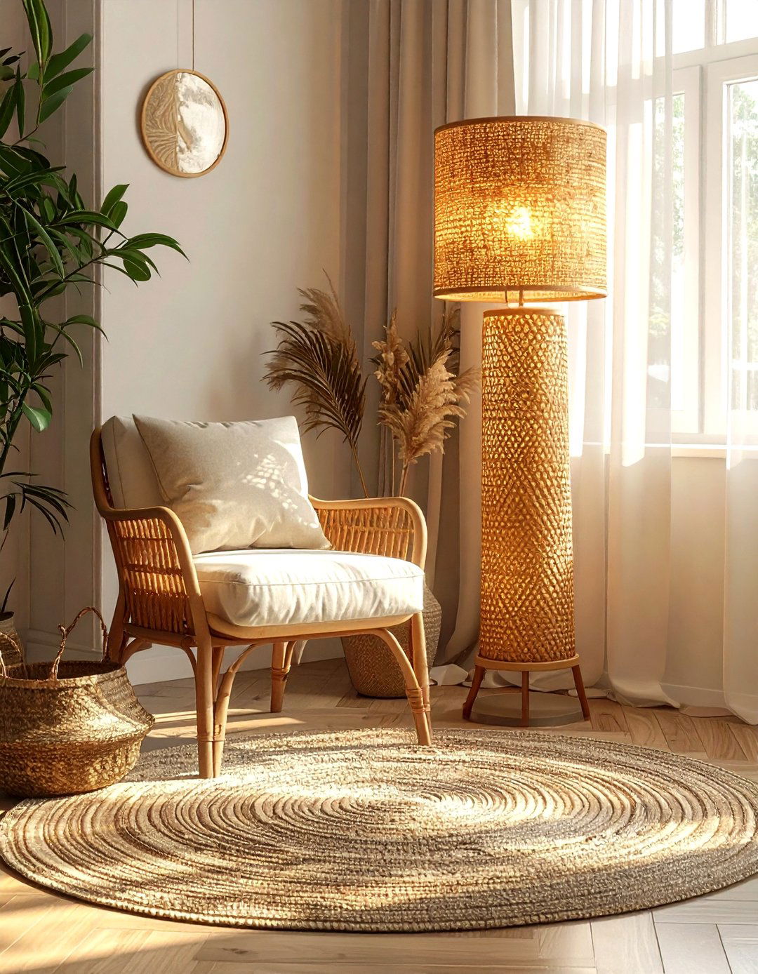 Wicker floor lamps - 30 wicker decor ideas