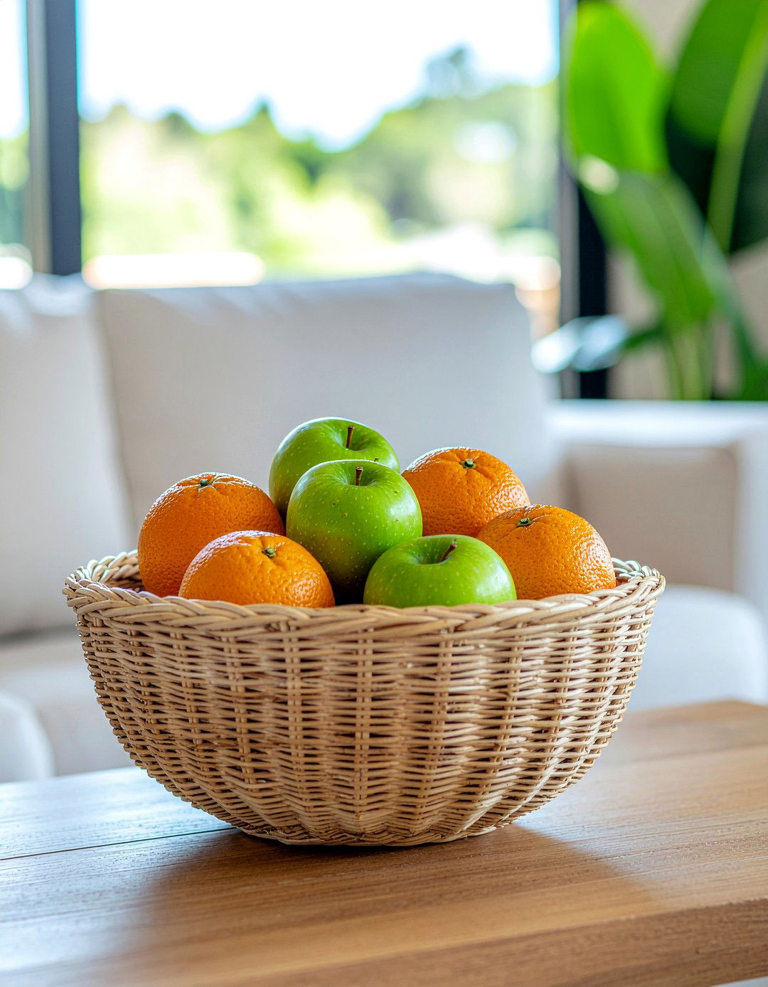 Wicker fruit bowl - 30 wicker living room ideas