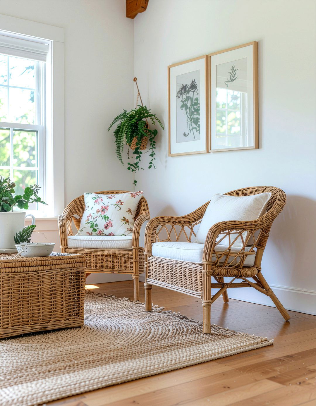Wicker furniture living room - 30 cottage living room ideas