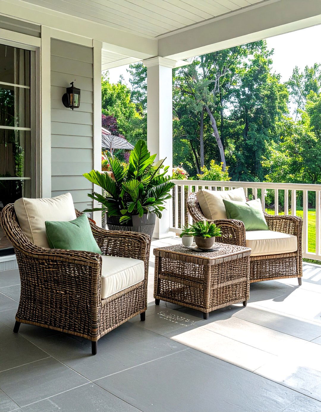 Wicker furniture - 30 back porch decor ideas
