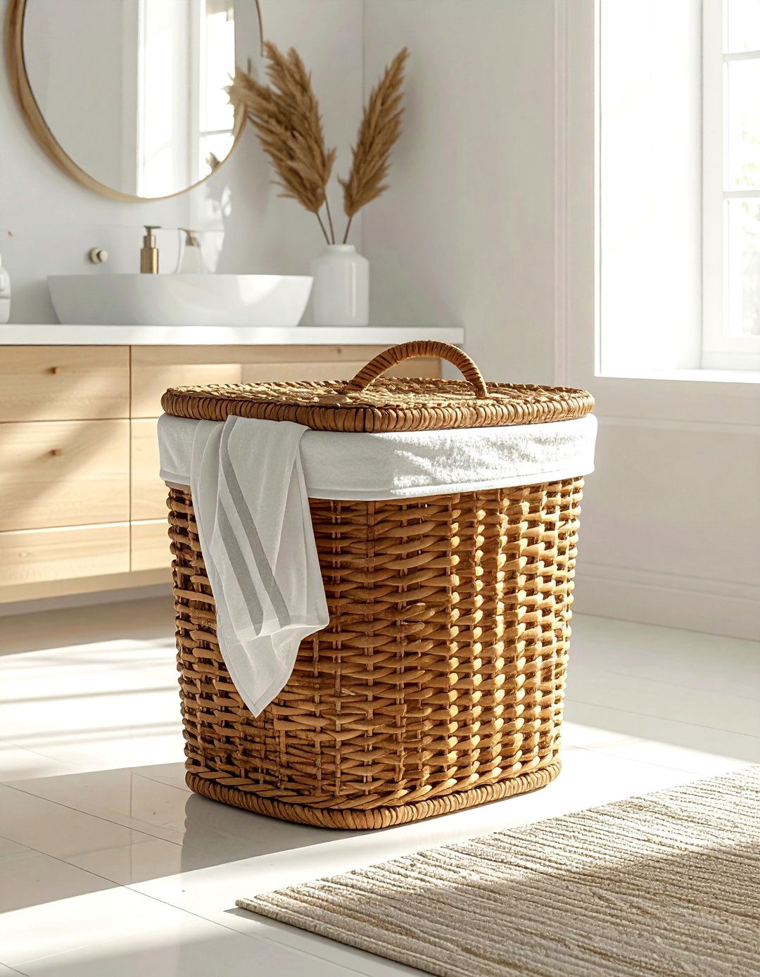 Wicker laundry hamper - 30 wicker decor ideas