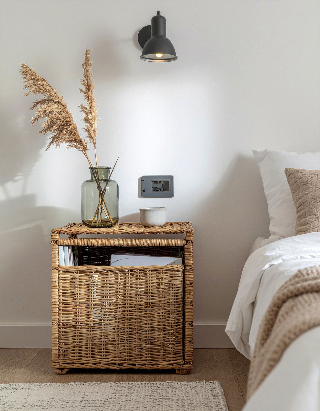 Wicker magazine rack - 30 wicker bedroom ideas