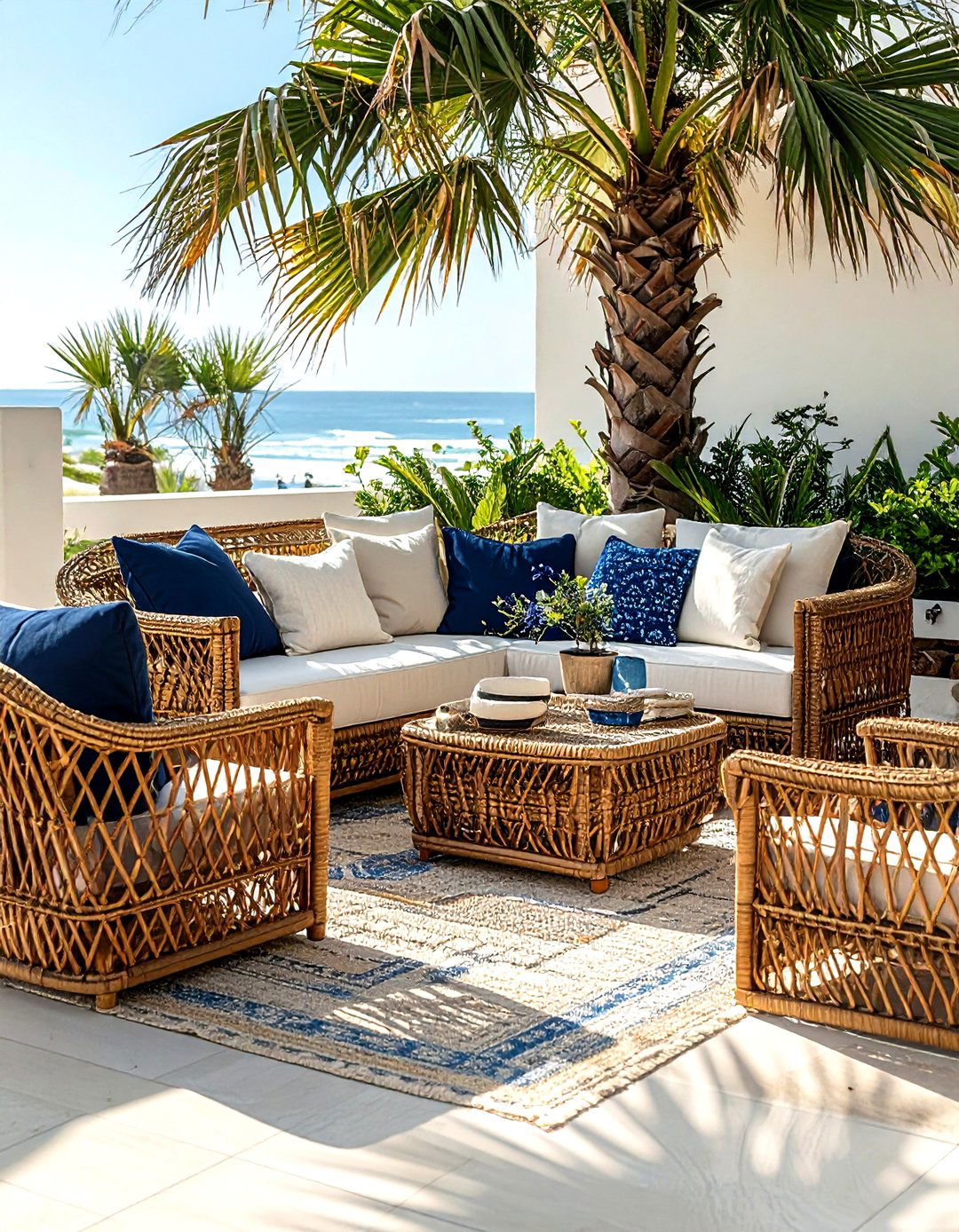 Wicker patio furniture - 30 beach decor ideas