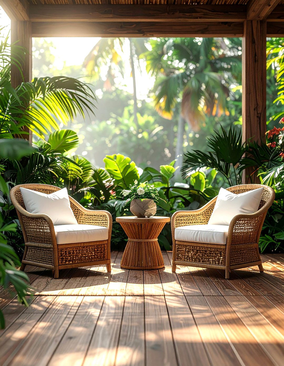 Wicker patio set - 30 practical decor ideas
