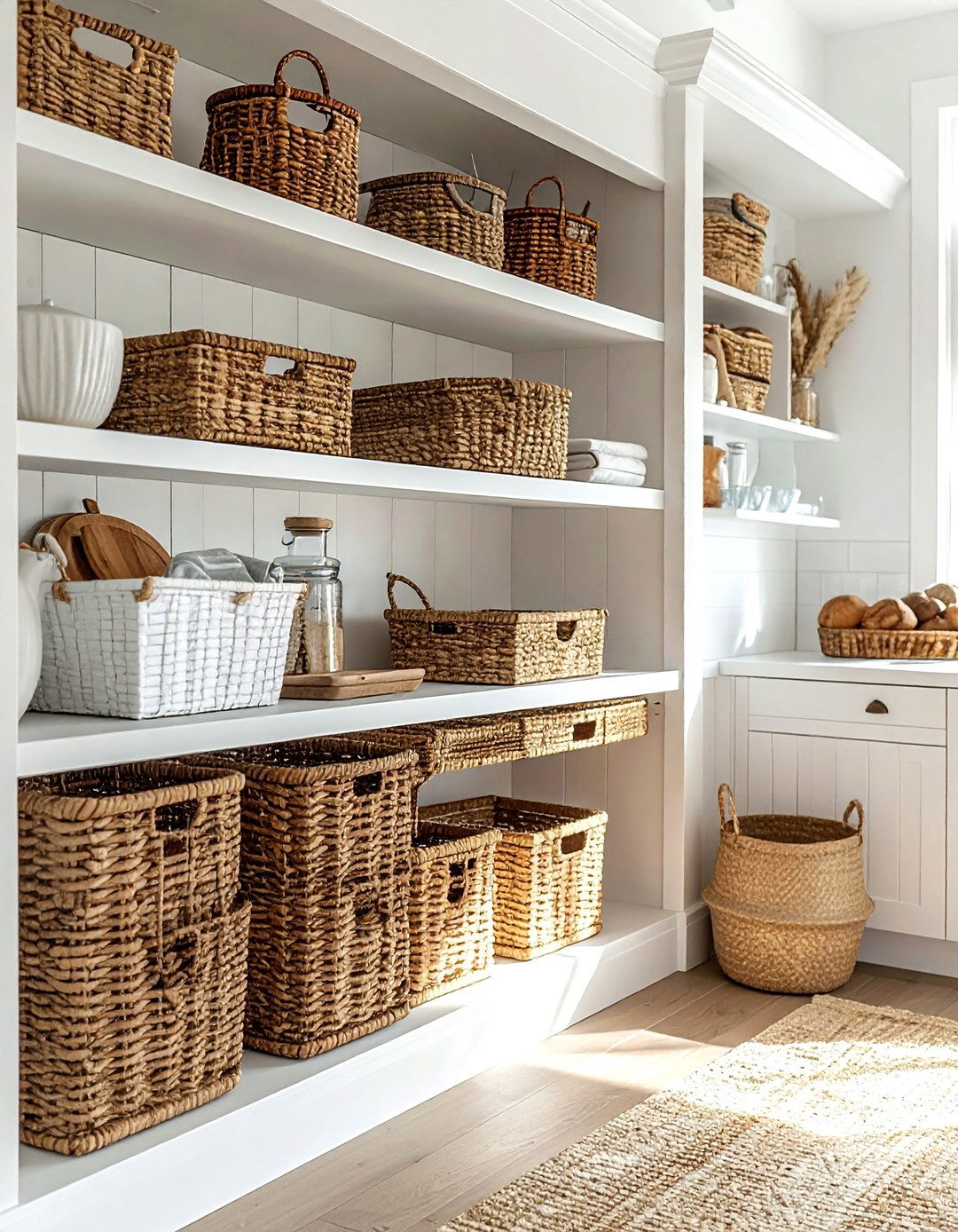 Wicker storage baskets - 30 nautical kitchen ideas