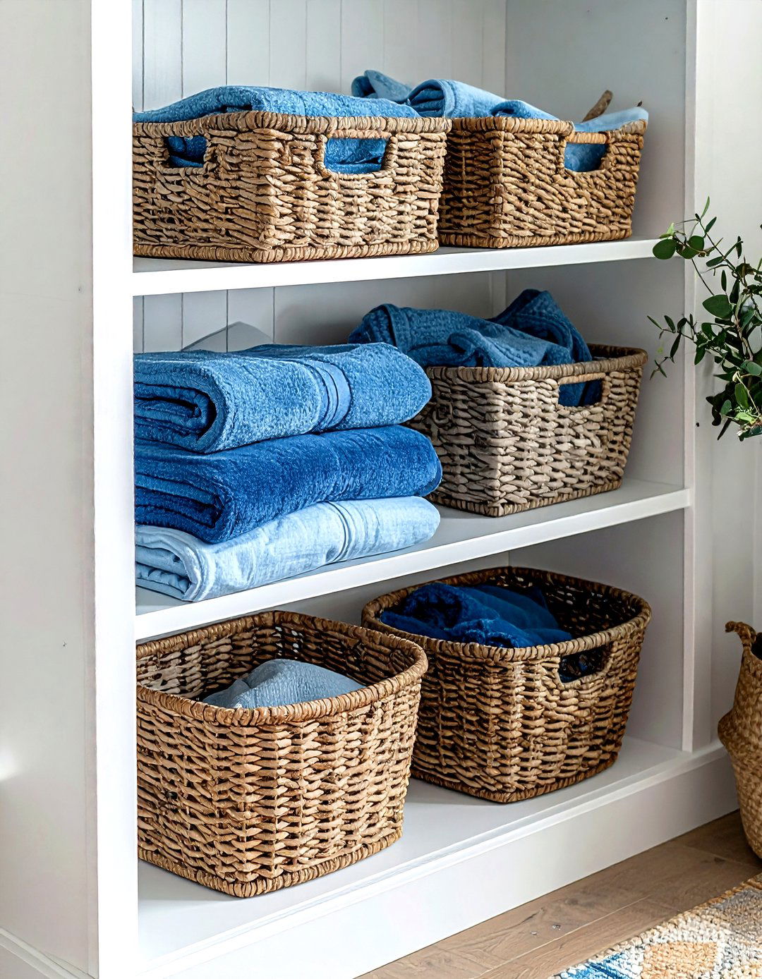 Wicker storage baskets - 30 coastal grandmother decor ideas