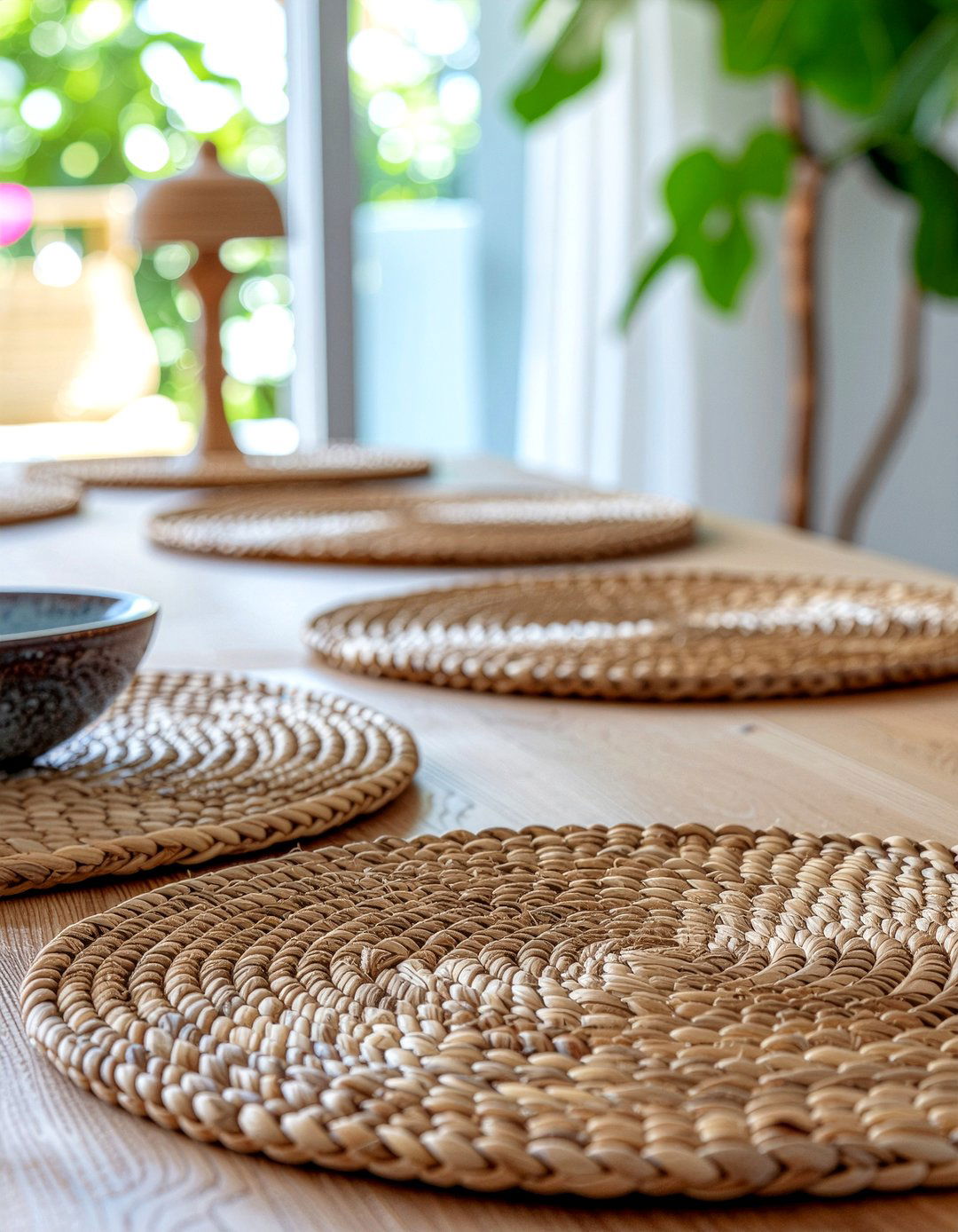 Wicker table mat - 30 wicker living room ideas