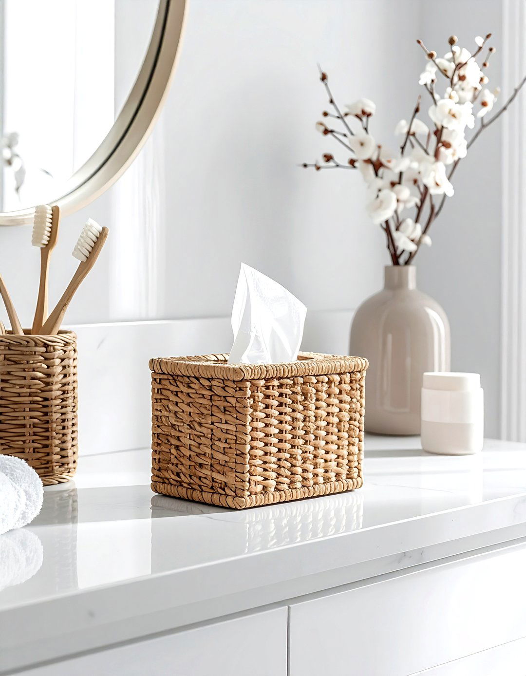 Wicker tissue box covers - 30 wicker decor ideas