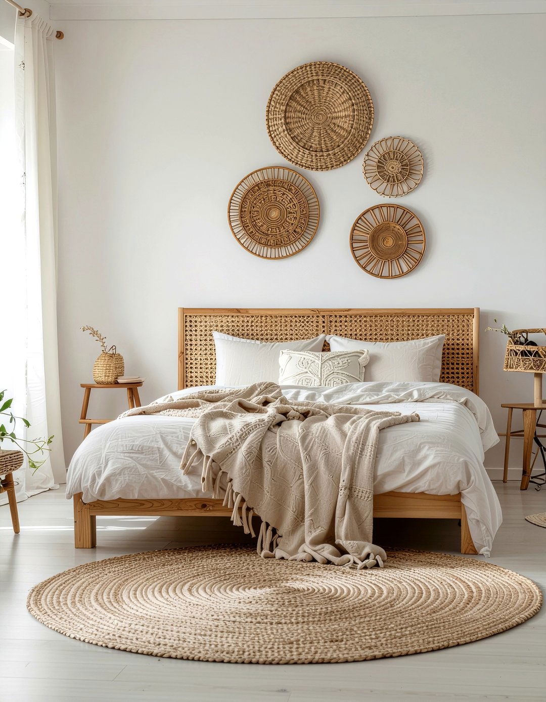 Wicker wall art - 30 wicker bedroom ideas