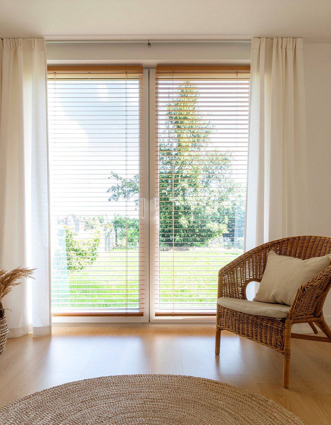 Wicker window blinds - 30 wicker bedroom ideas