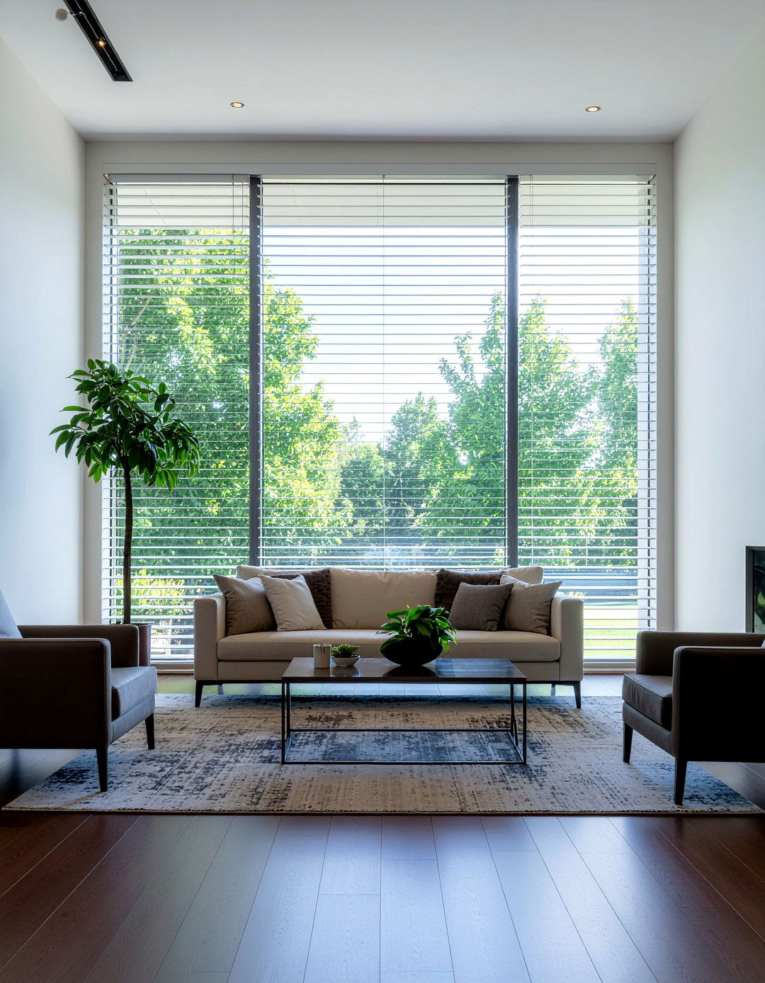 Wide Louver Shutters - 30 living room plantation shutters
