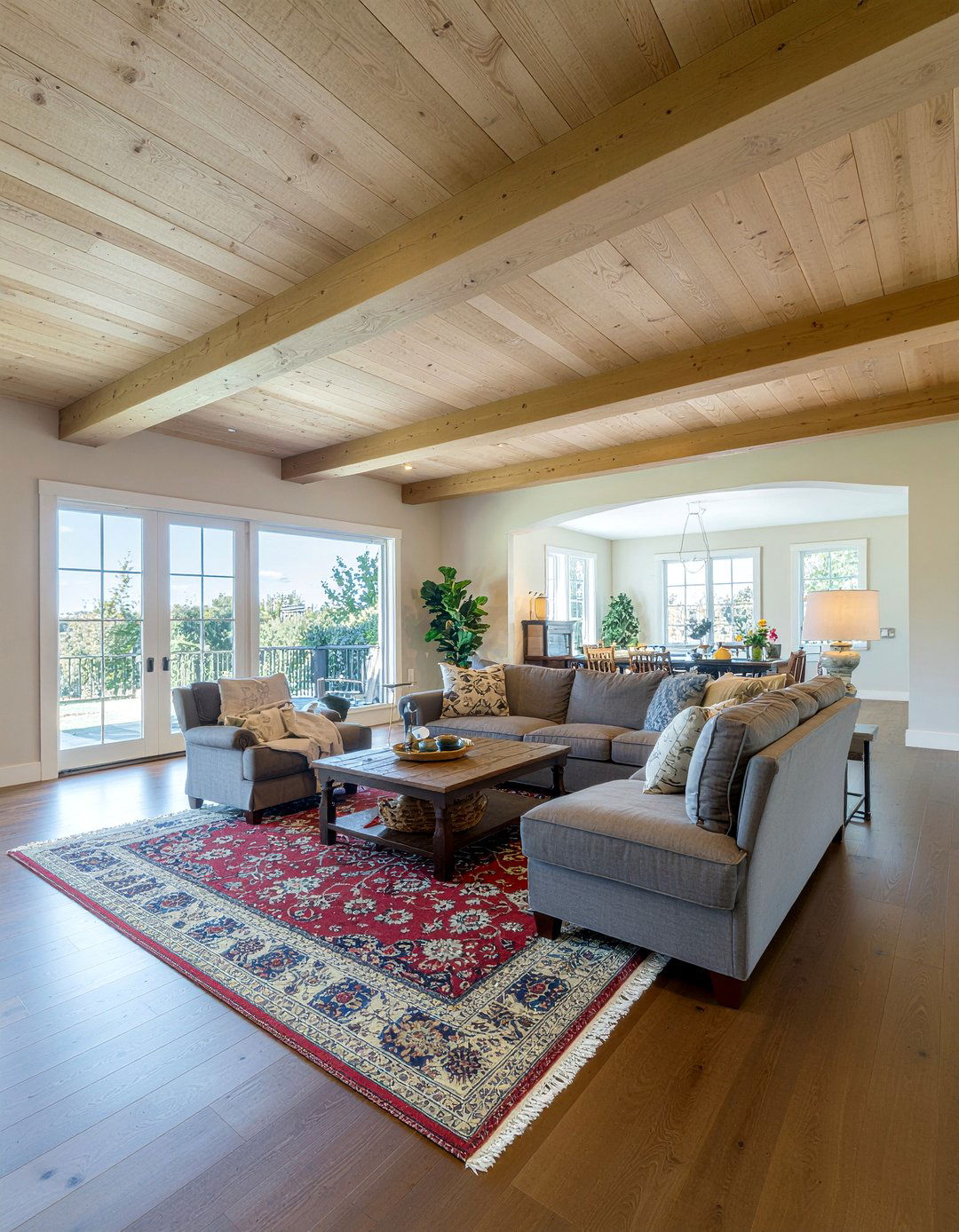 Wide Plank Wood Ceiling - 30 living room wood plank ceiling ideas
