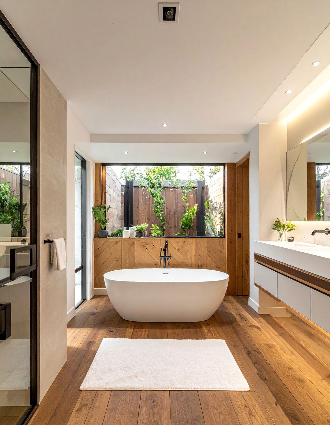 Wide Plank Wood Floor Bathroom - 30 wood floor bathroom ideas