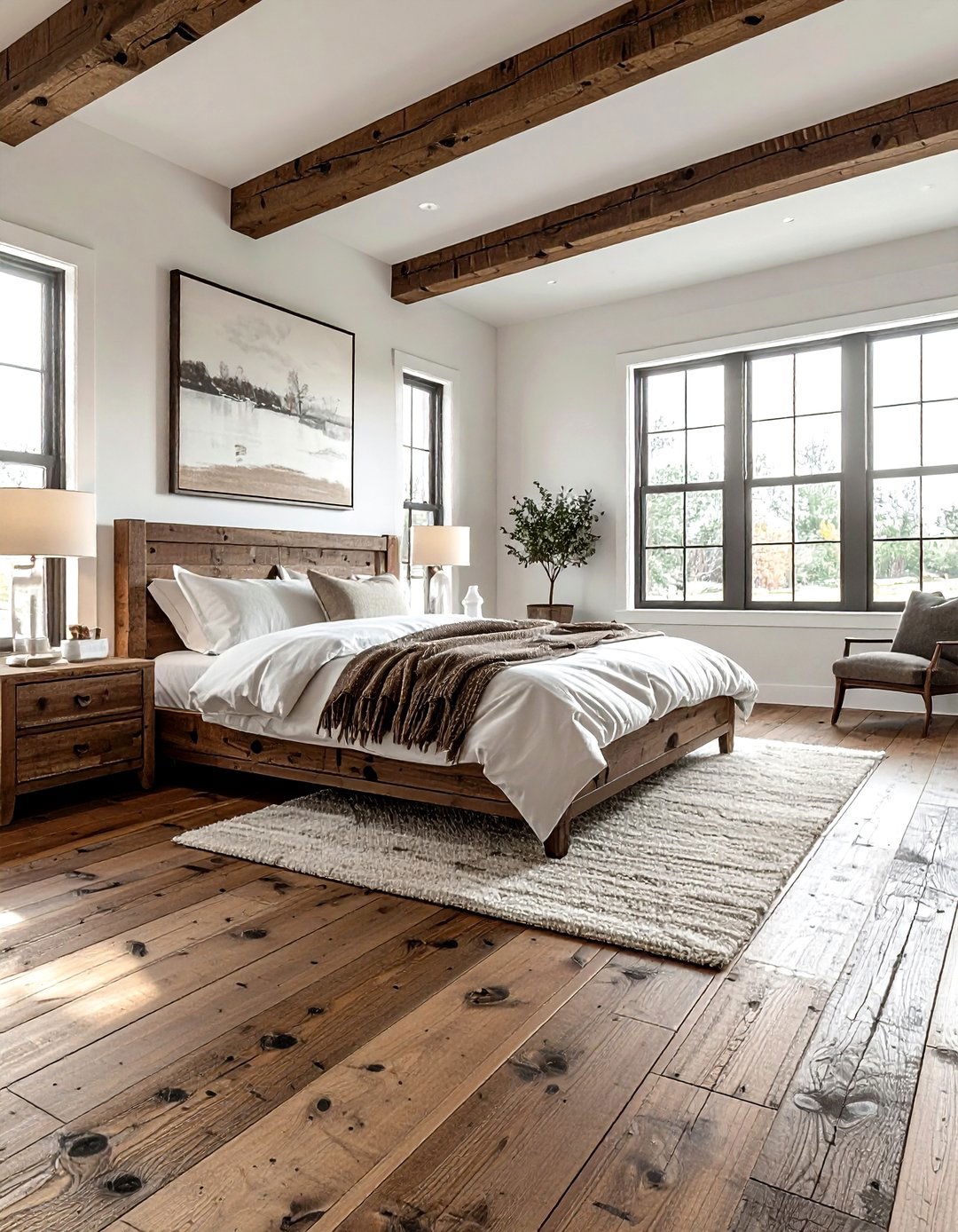 Wide Plank Wood Floors - 30 old house bedroom ideas
