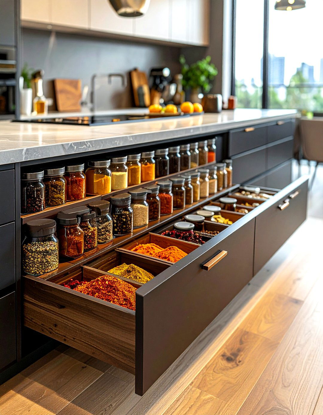 Wide Spice Drawer Organizer - 30 spice drawer kitchen ideas