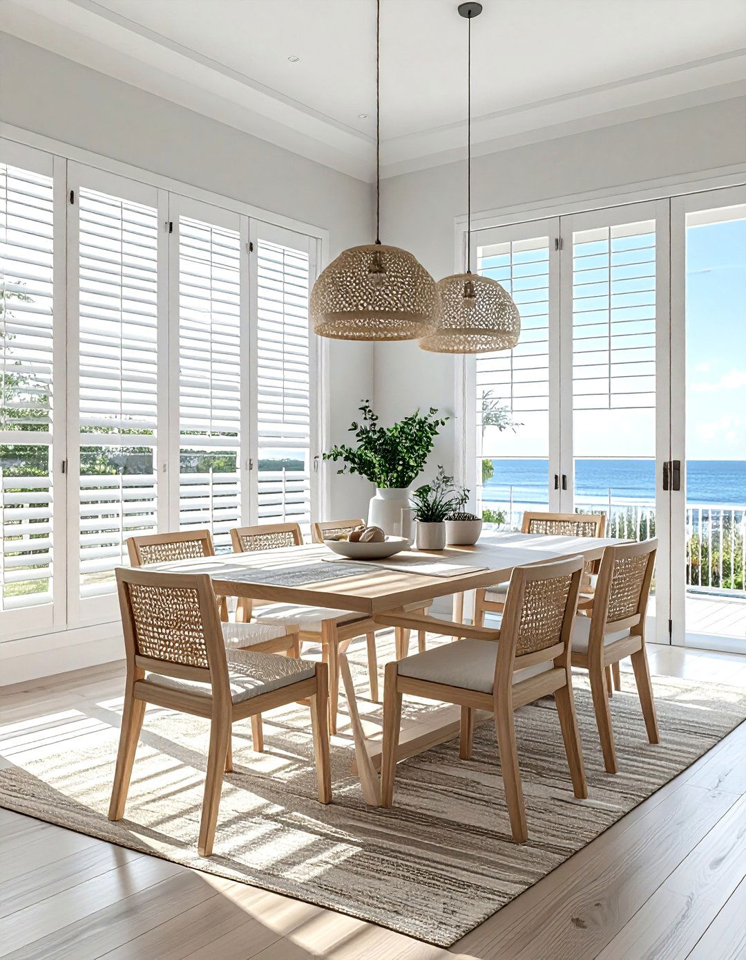 Wide louvre shutters - 30 dining room shutter ideas