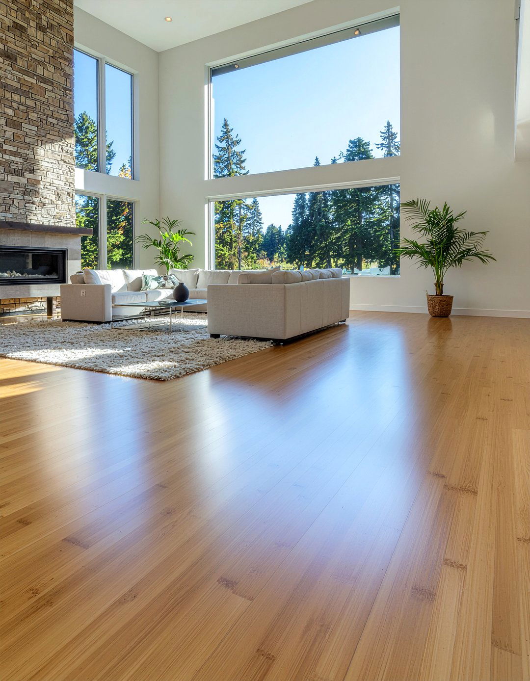 Wide plank bamboo flooring - 30 living room bamboo flooring ideas