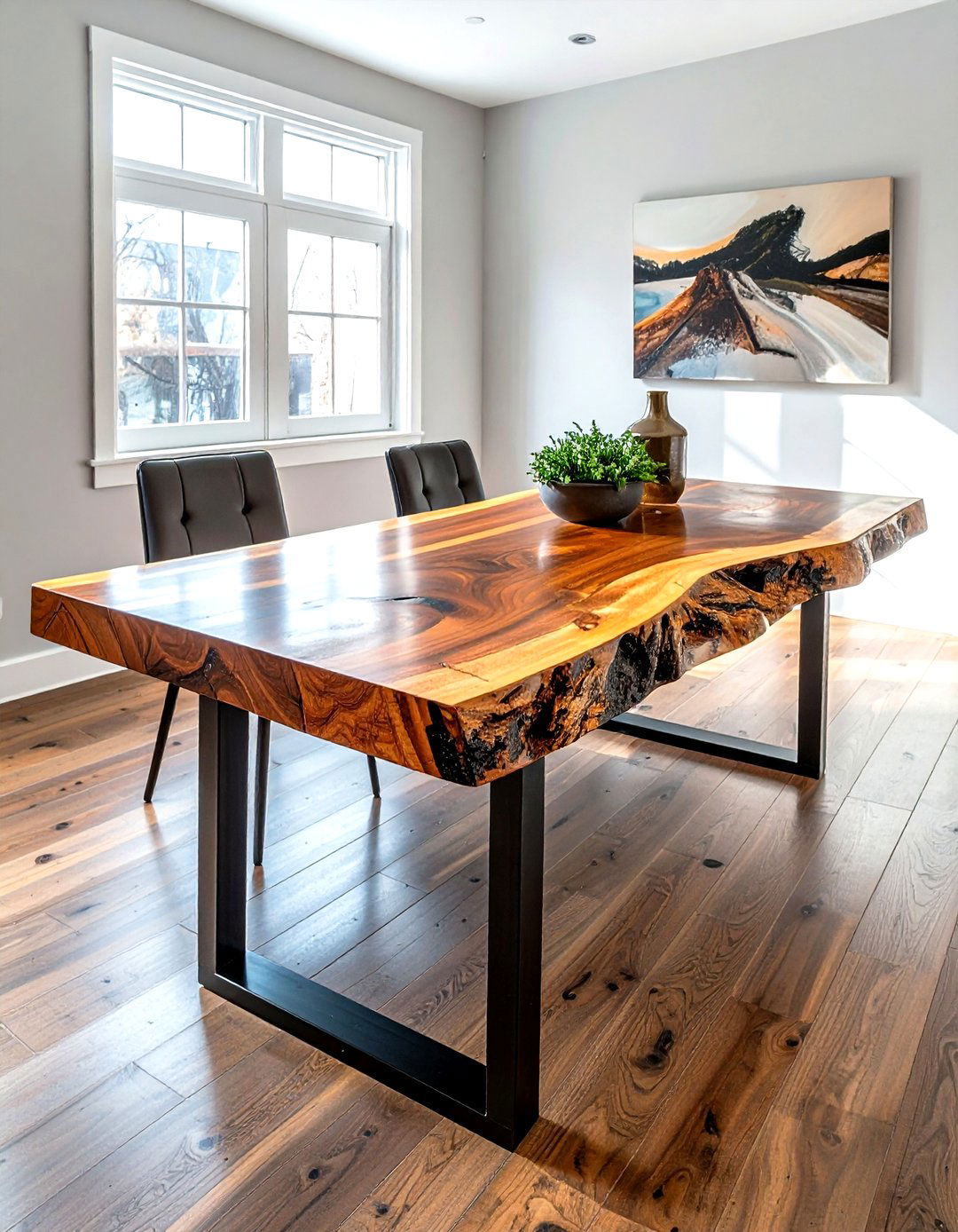 Wide plank live edge table - 30 live edge dining table ideas