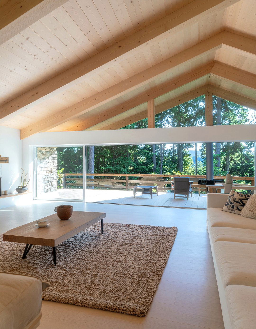 Wide plank wood beams - 30 exposed beam living room ideas