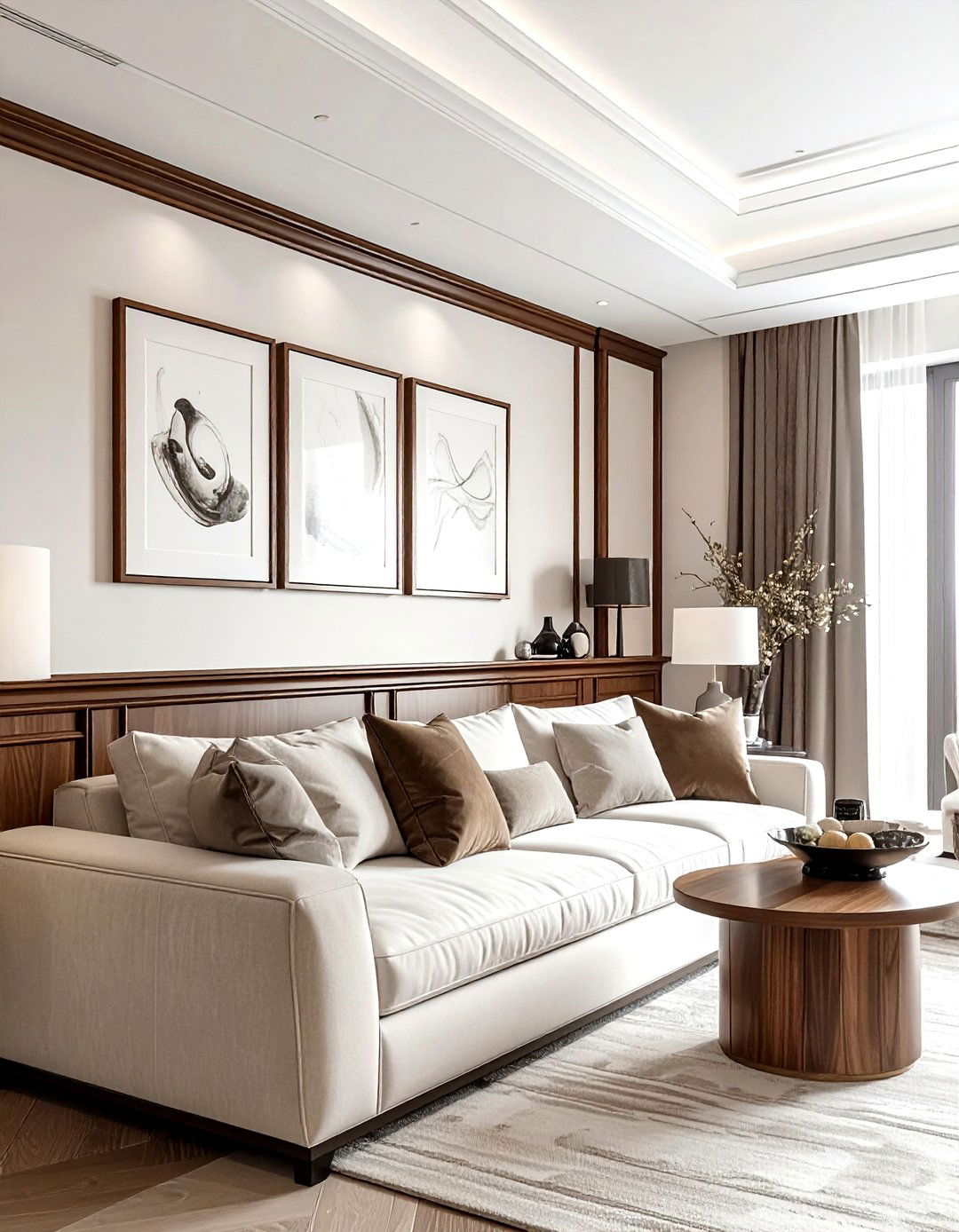 Wide wood picture rail - 30 living room picture rail ideas