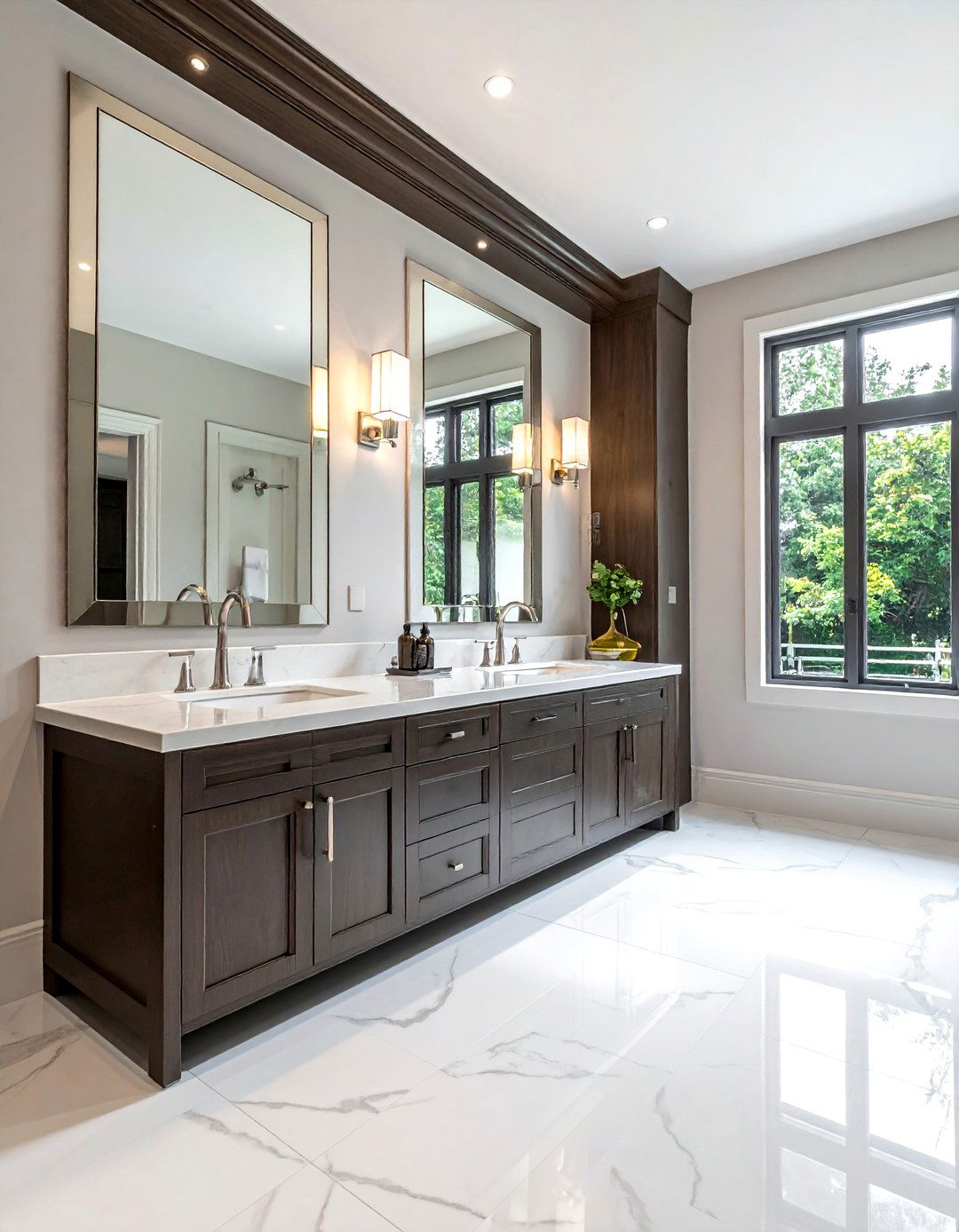 Widespread bathroom faucet - 30 brushed nickel faucet ideas