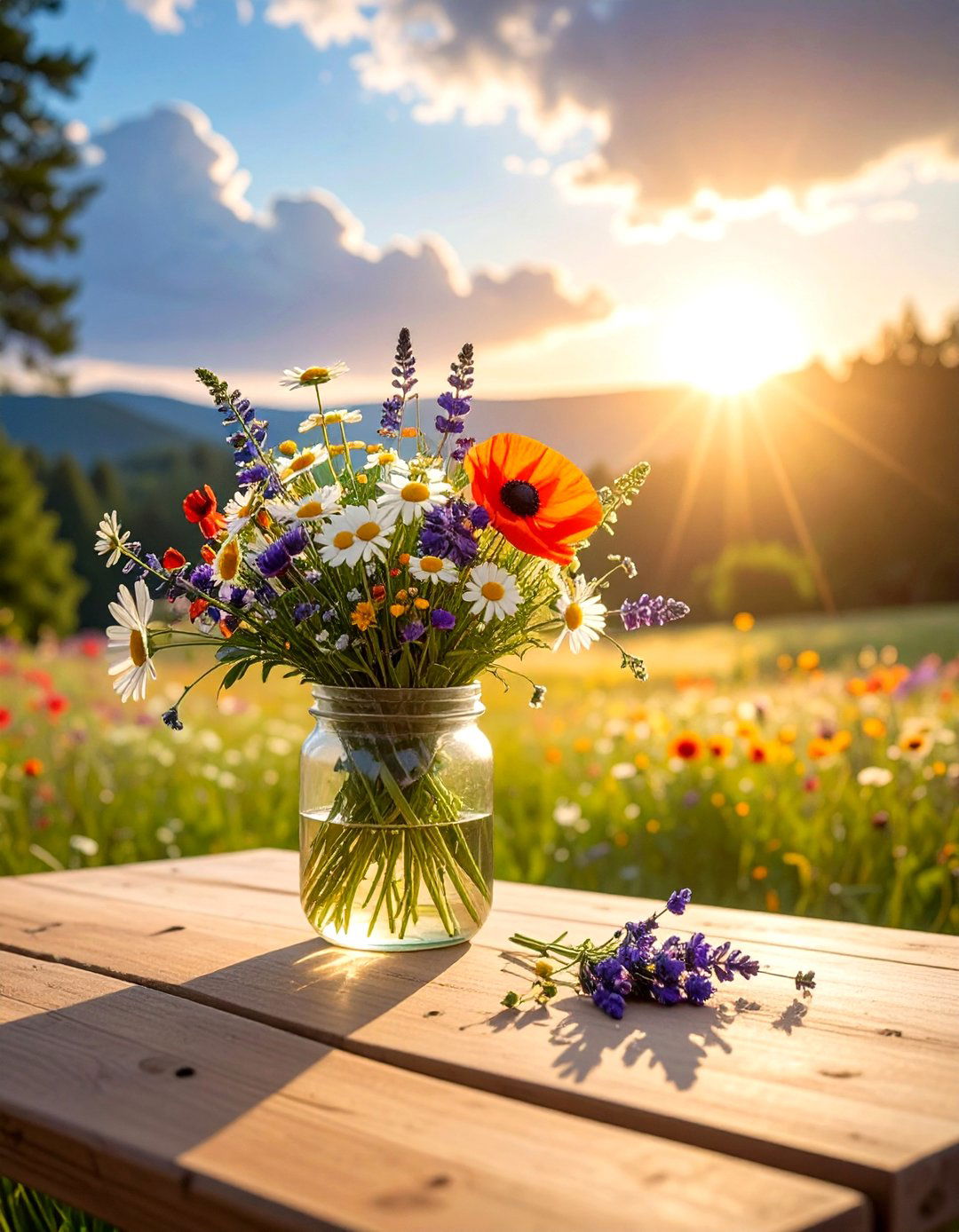 Wildflower Meadow Arrangement - 30 elaborate centerpiece dining ideas