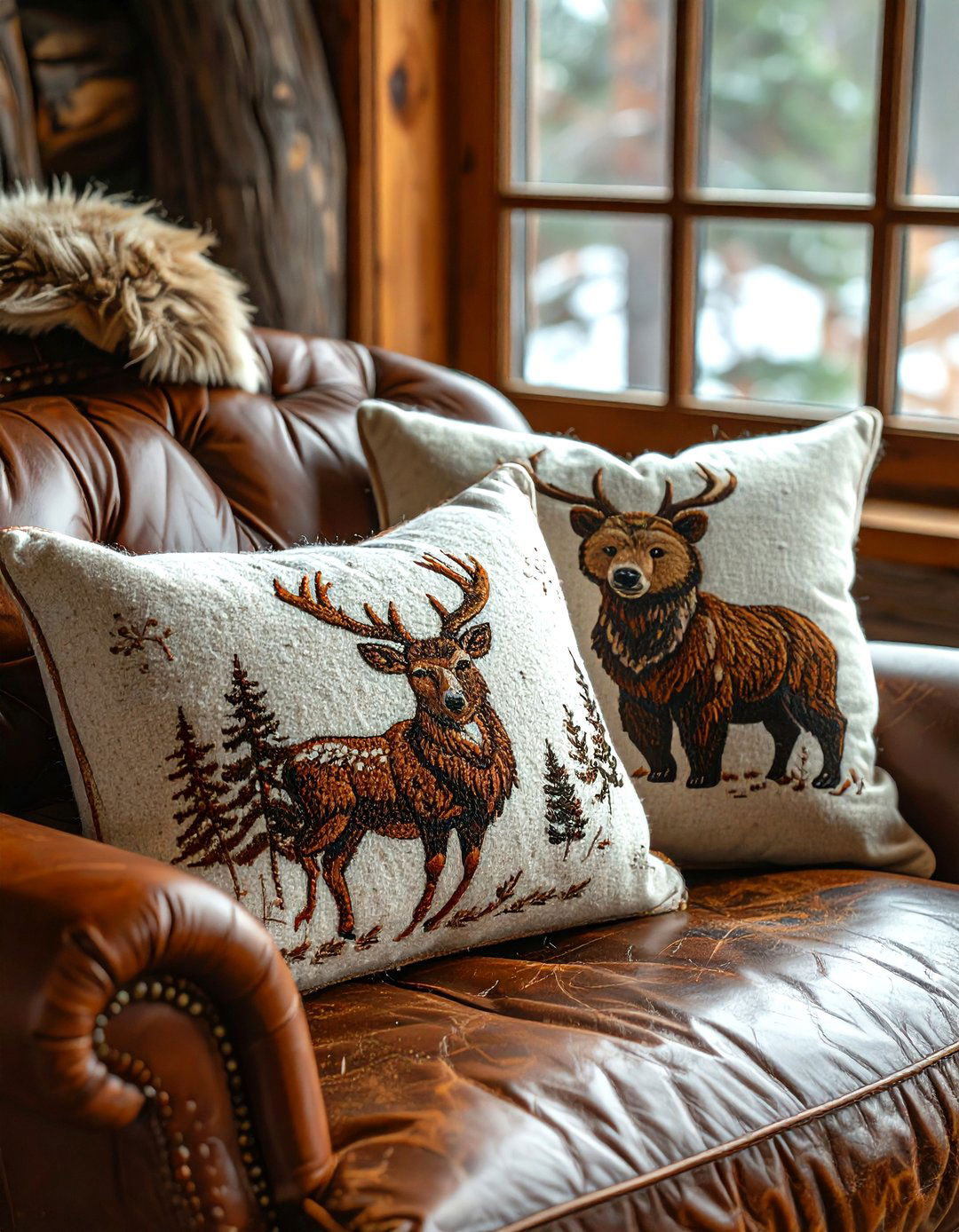 Wildlife Theme Pillows - 30 lodge decor ideas