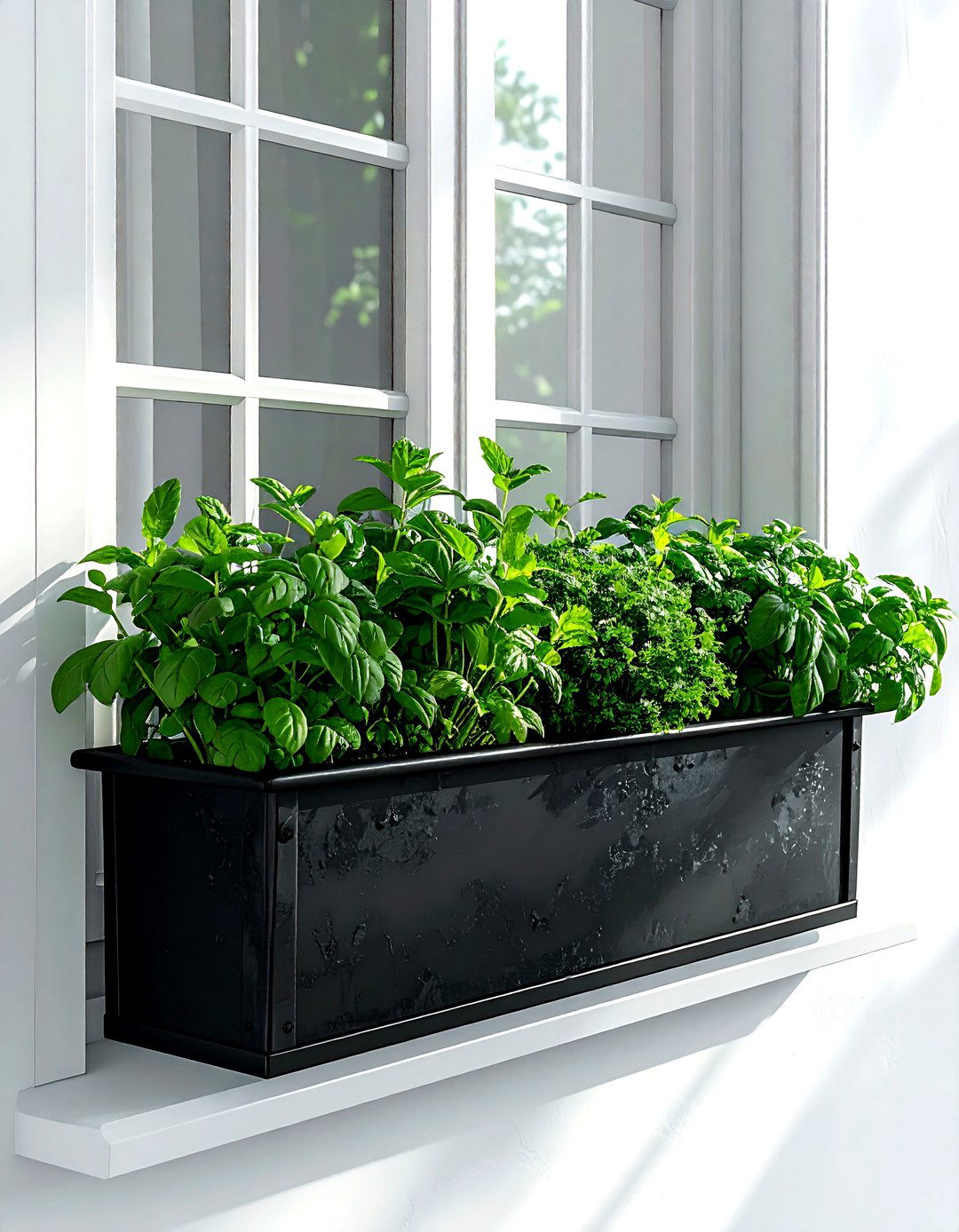 Window Box Herbs - 30 kitchen charm ideas