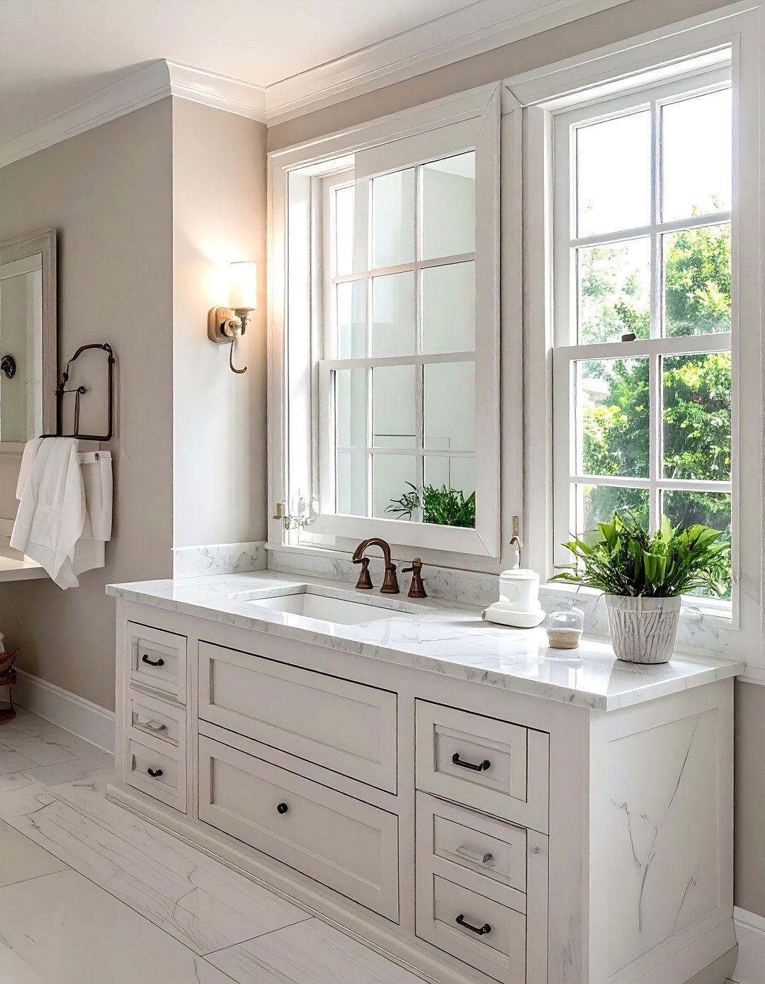 Window Frame Mirror - 30 bathroom upcycled ideas