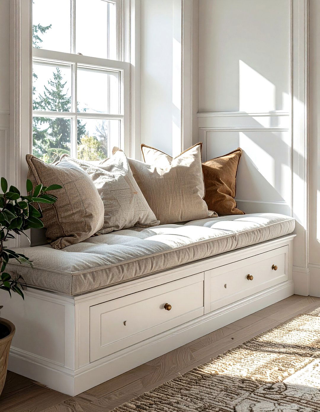 Window Seat Storage - 30 playroom organization ideas