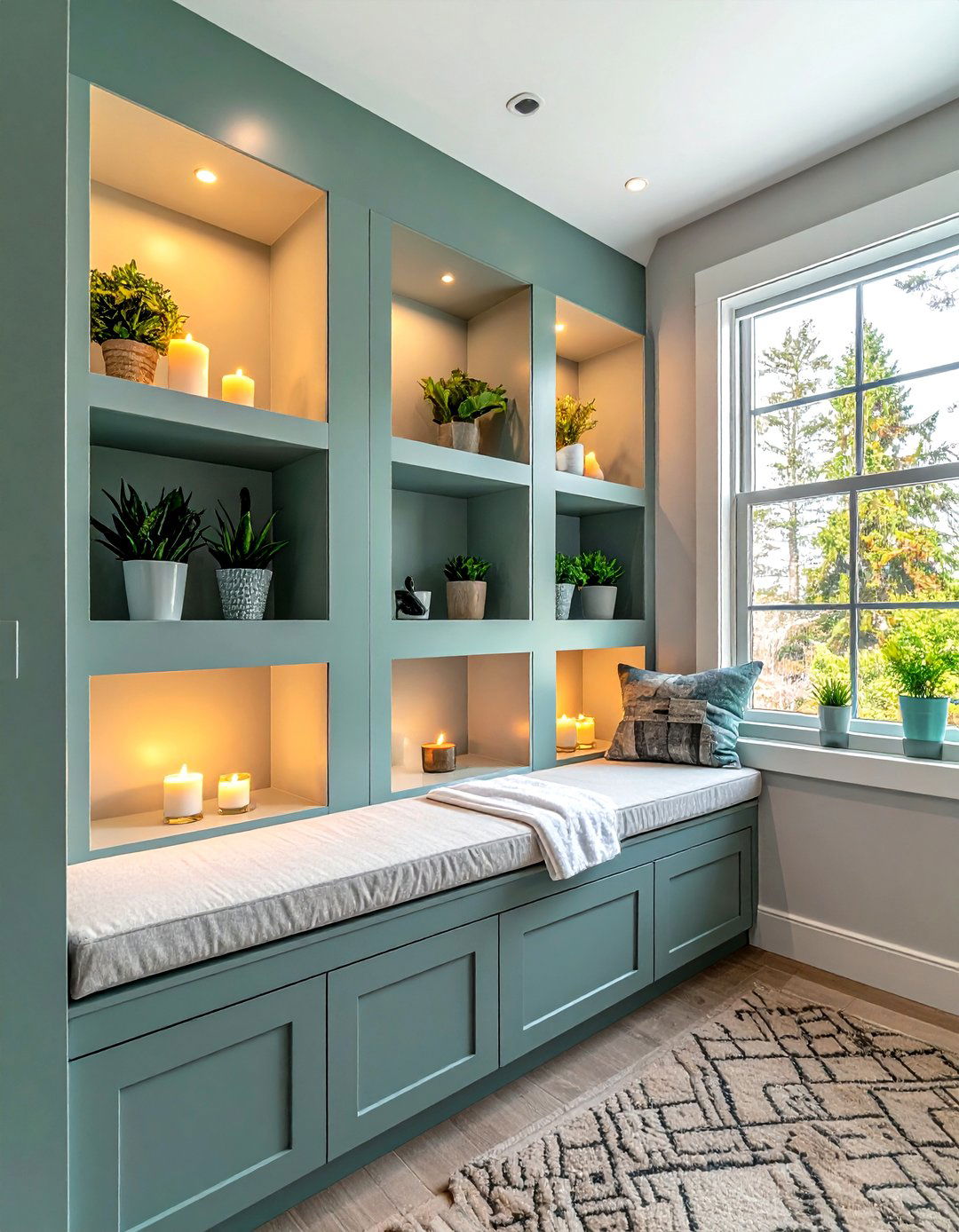 Window Seat With Shelves - 30 bathroom window seat ideas