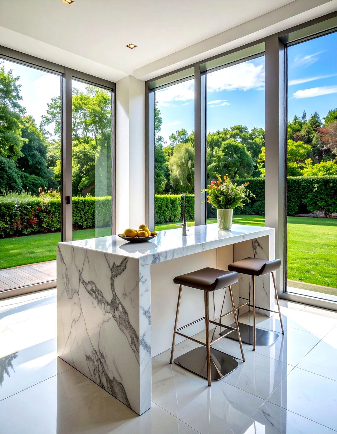 Window Sill Breakfast Bar - 30 kitchen home bar ideas