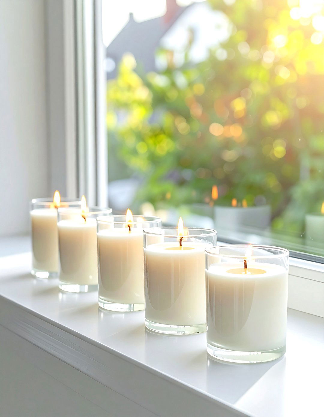 Window Sill Candles - 30 candle decor ideas
