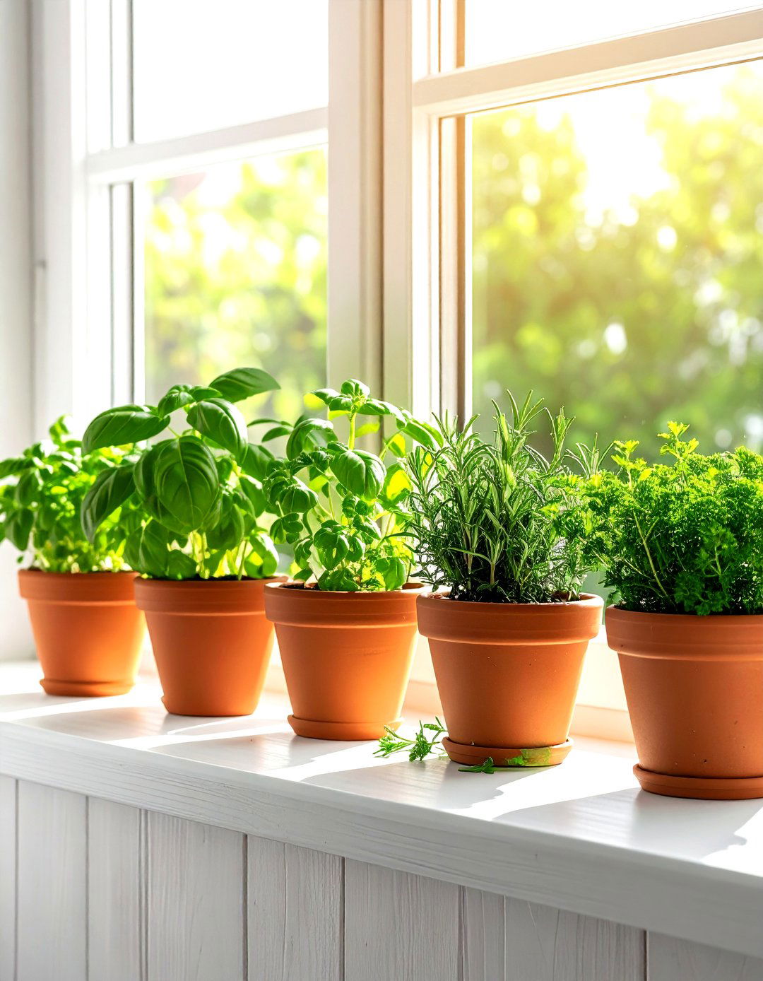 Window Sill Herb Garden - 30 small kitchen storage ideas