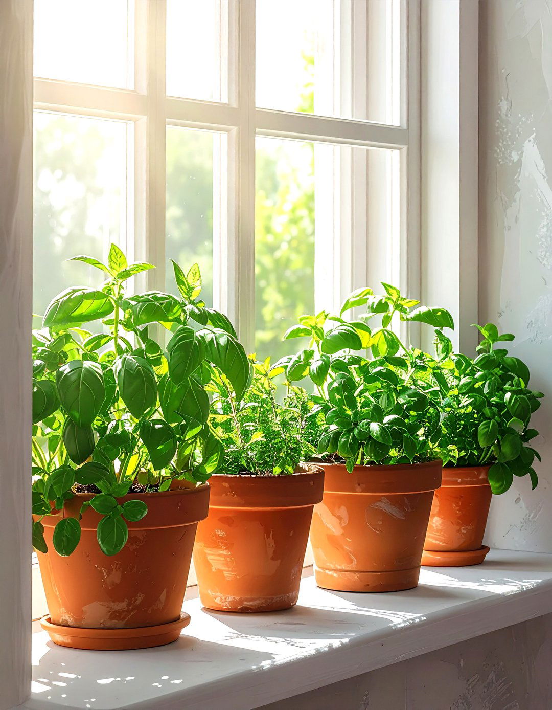 Window Sill Herb Garden - 30 space-saving kitchen ideas