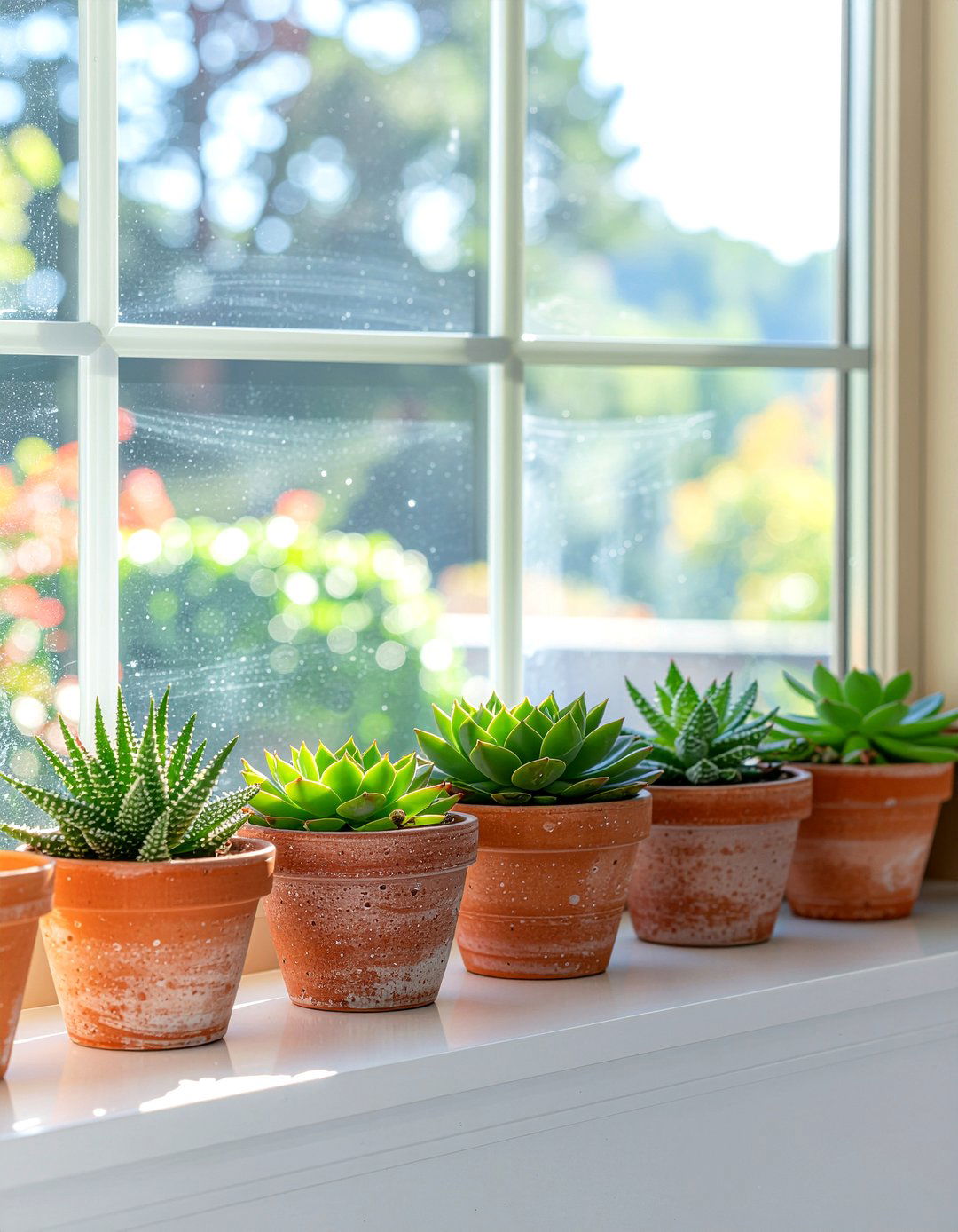 Window Sill Succulent - 30 bathroom succulent ideas