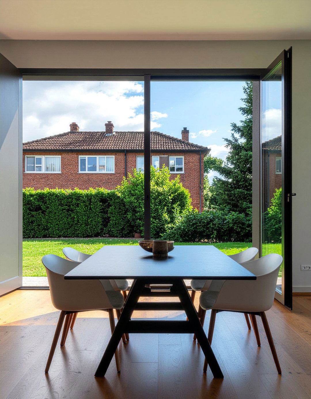 Window View Dining - 30 row house dining room ideas