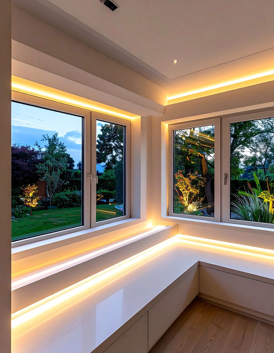 Window frame lights - 30 LED light decor ideas