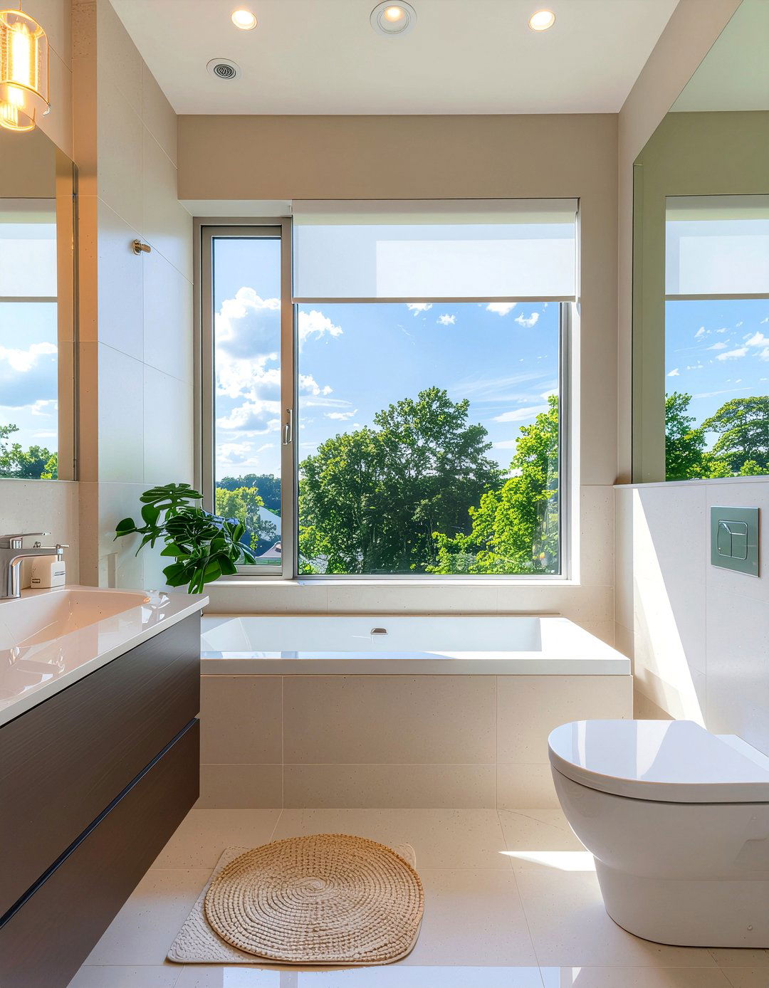 Window privacy film - 30 bathroom easy update ideas
