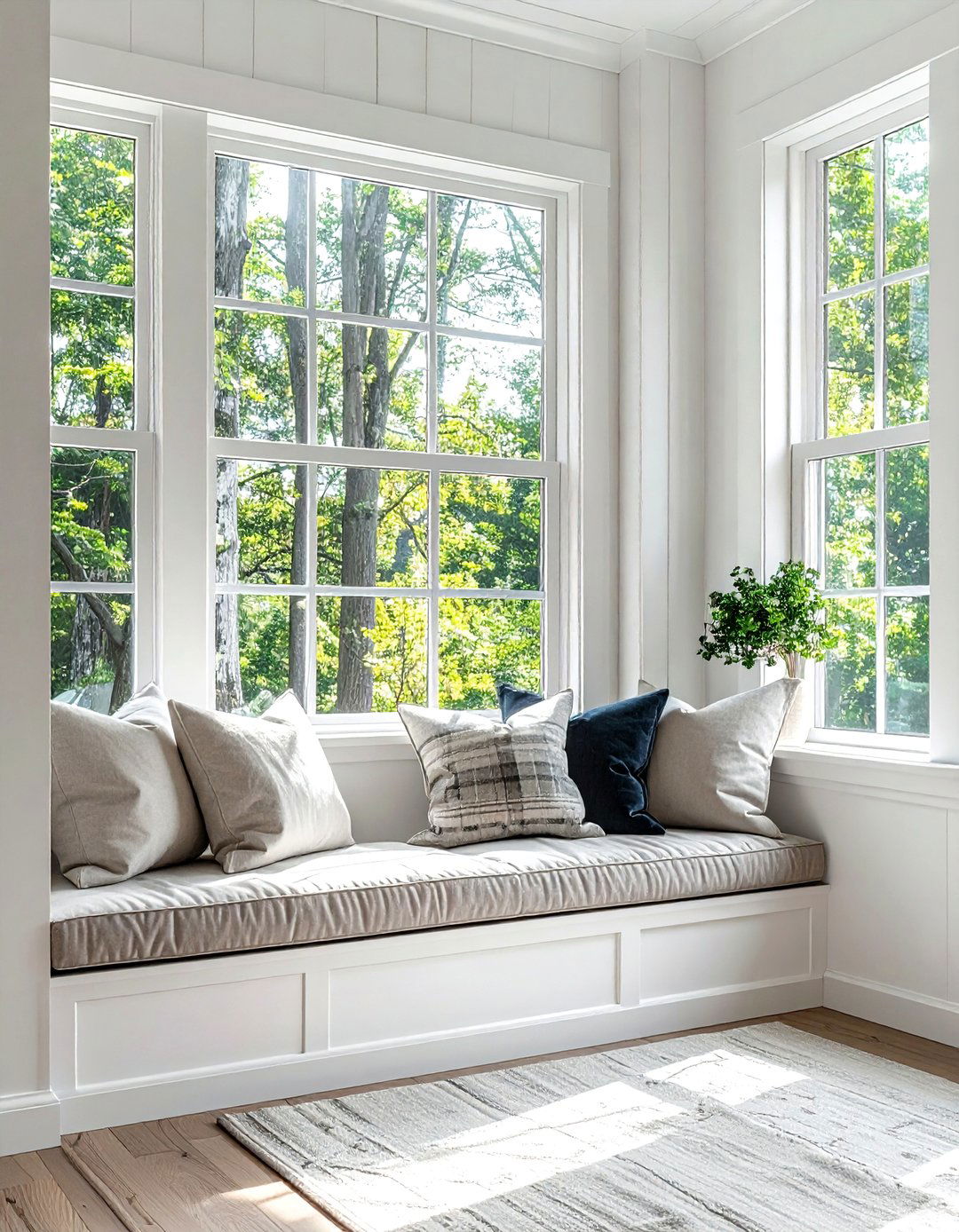 Window seat bench layout - 30 bedroom furniture placement