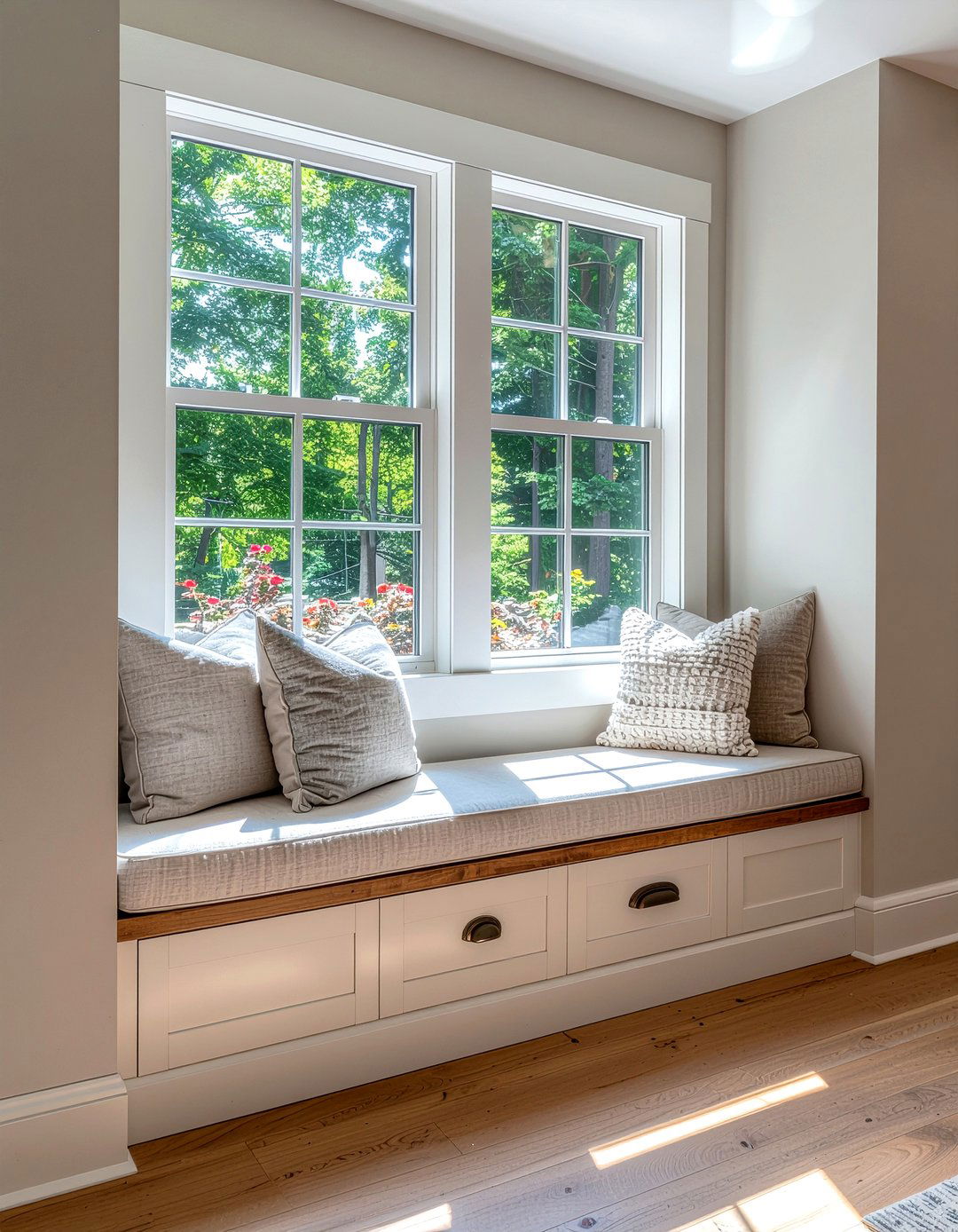 Window seat storage - 30 bedroom storage tips