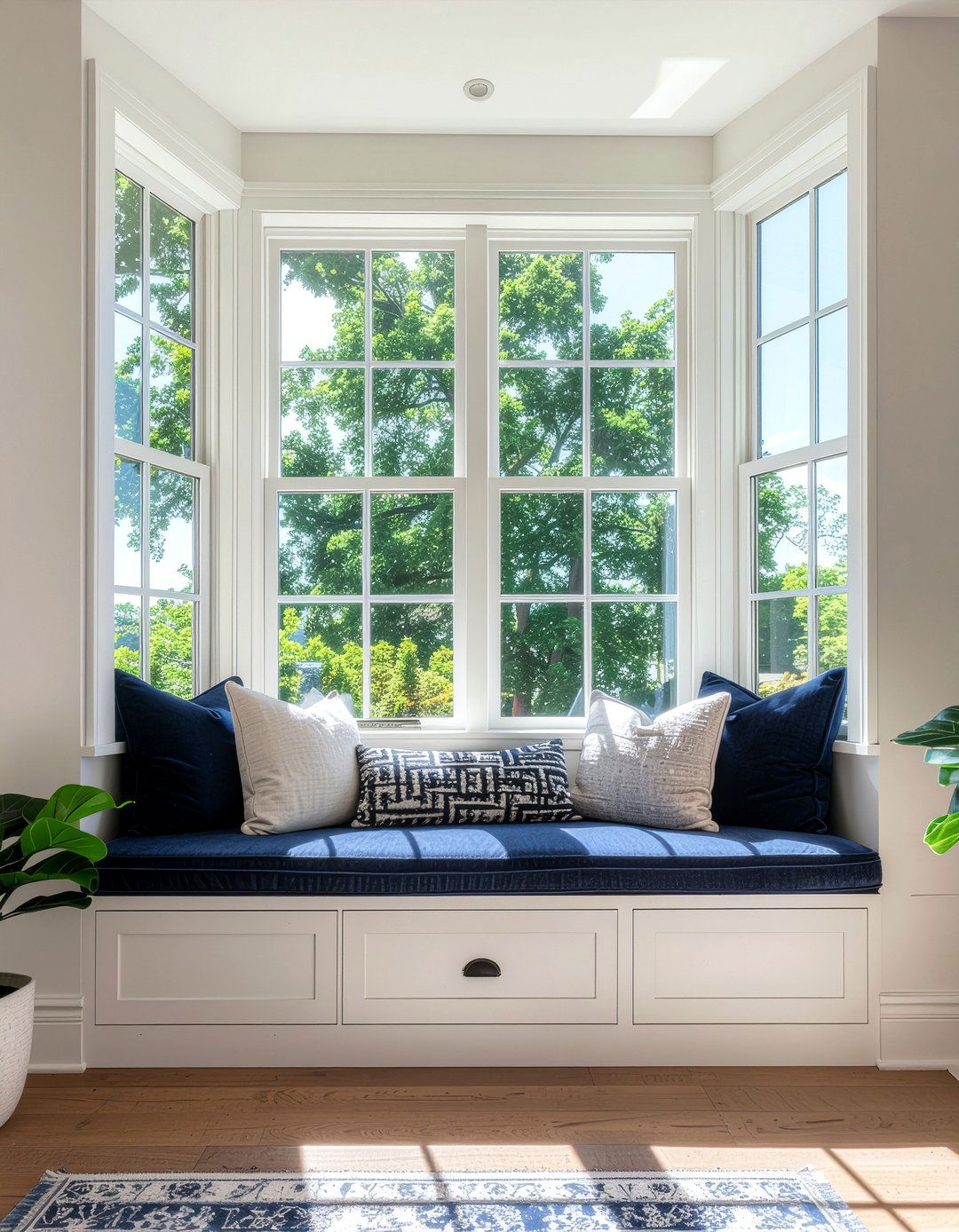 Window seat with storage - 30 living room storage unit ideas