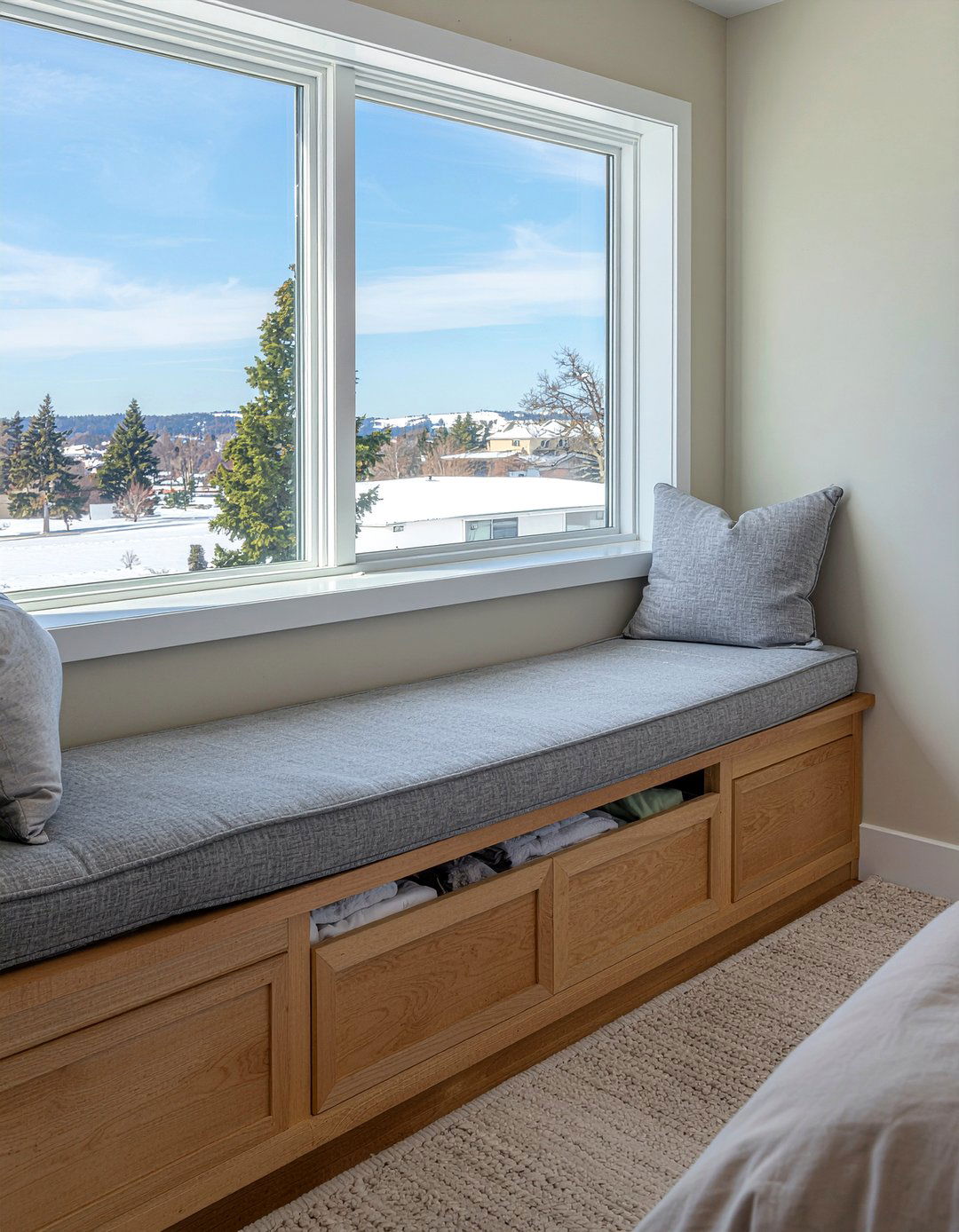 Window seat with storage - 30 bedroom storage ideas