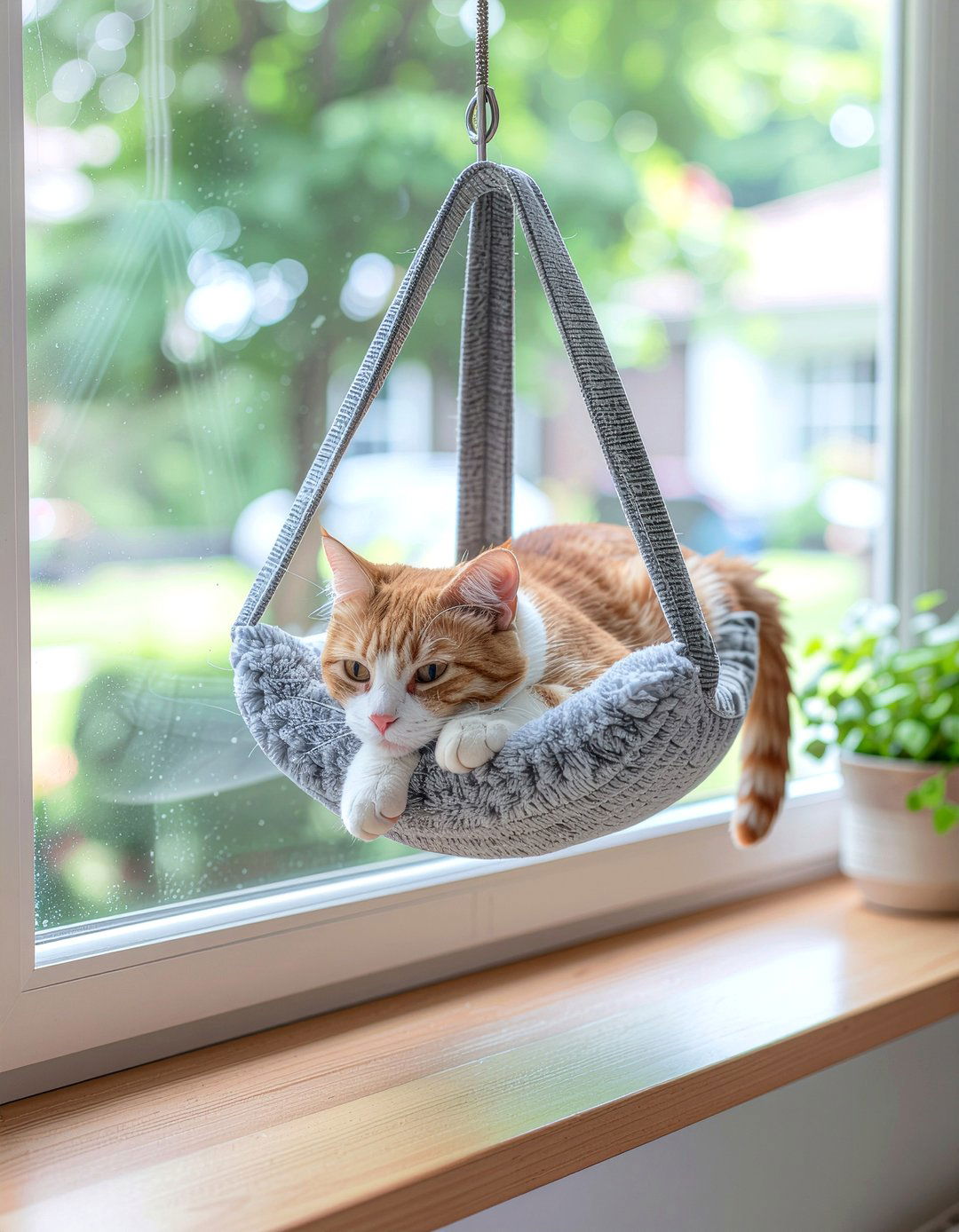 Window sill cat hammock - 30 pet bed ideas