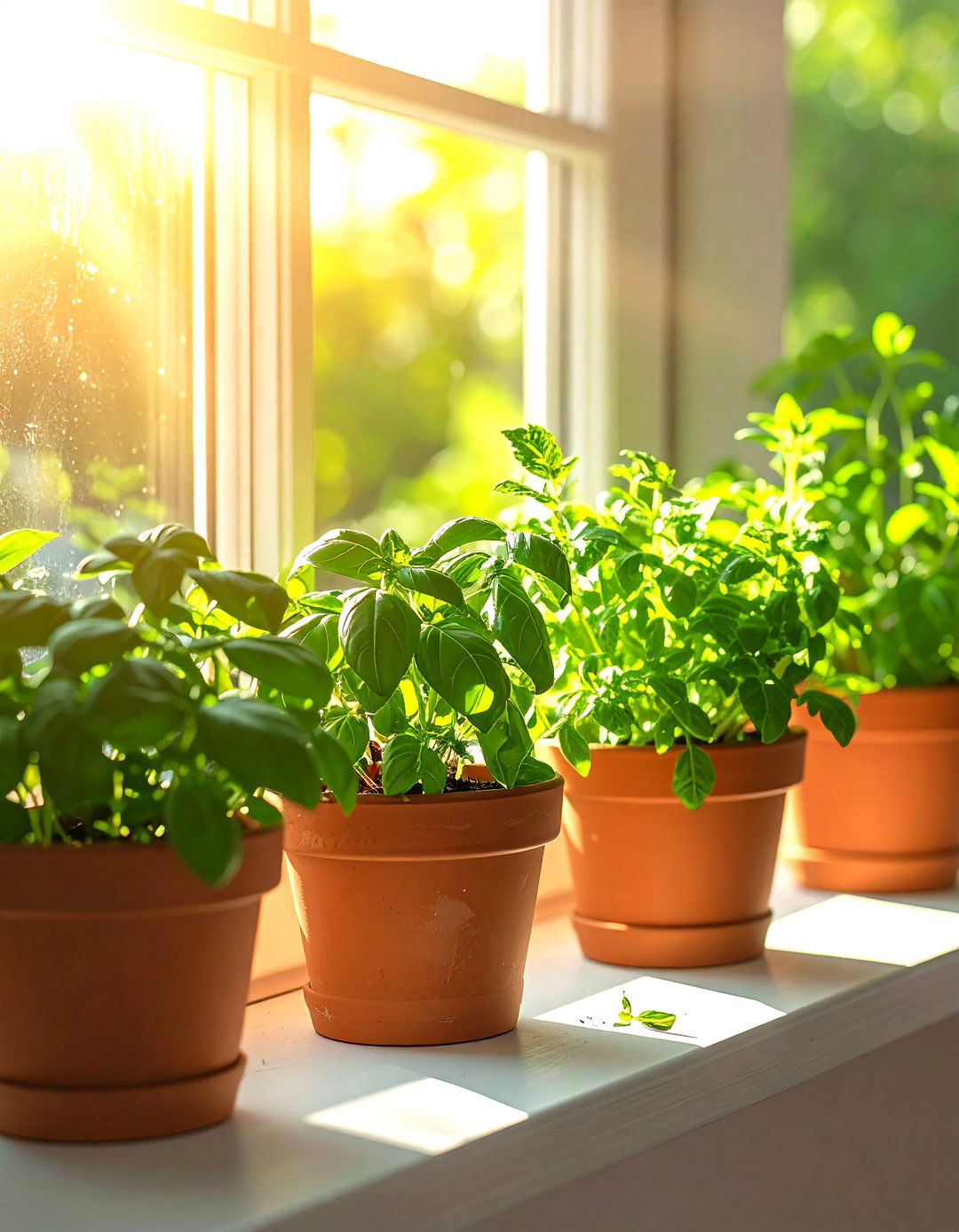 Window sill herb garden - 30 kitchen space saving ideas