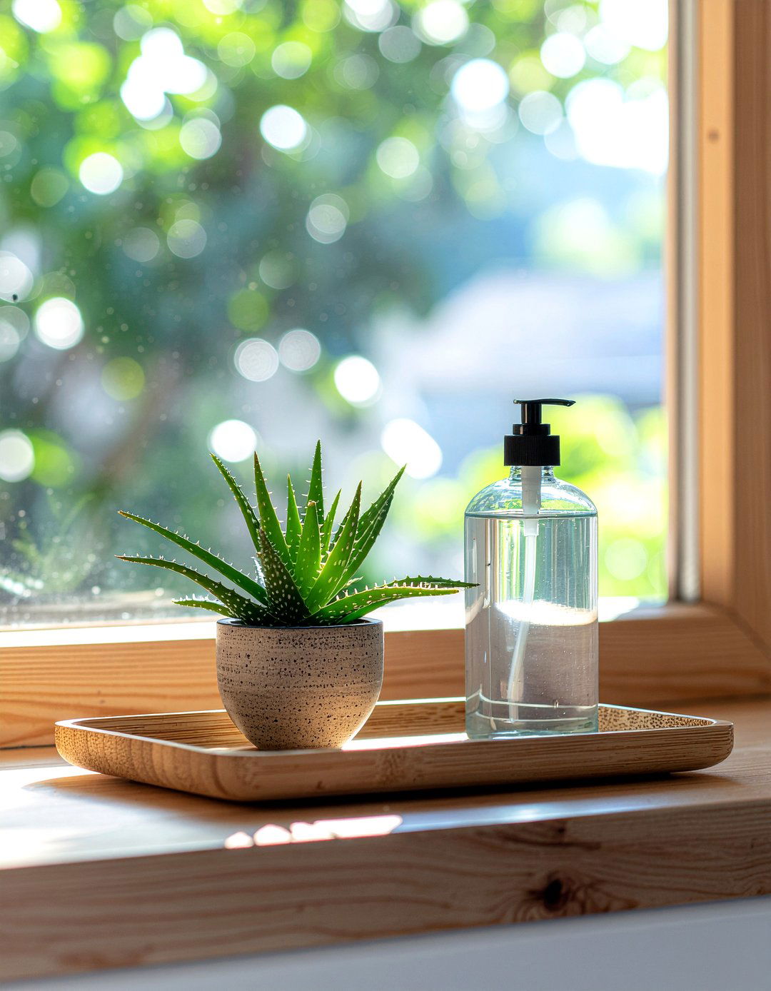 Window sill tray - 30 bathroom clutter-free ideas