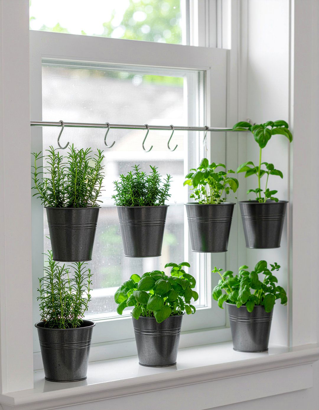 Window tension rod herb garden - 30 kitchen window herb garden ideas