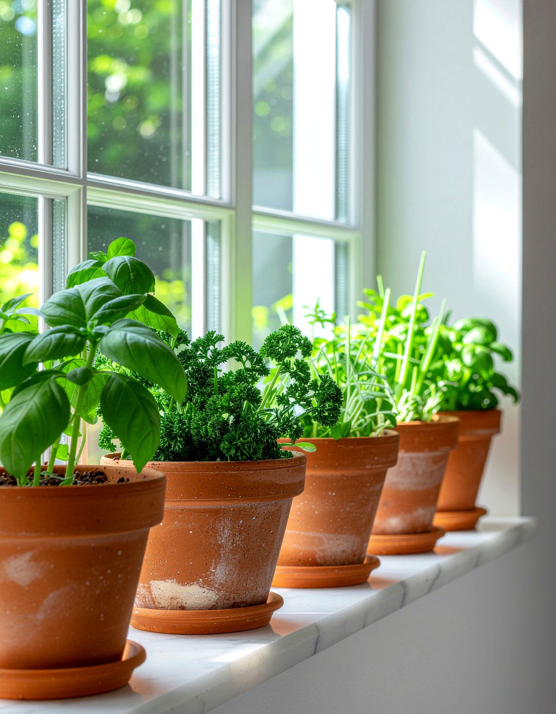 Windowsill Herb Planter - 30 kitchen herb garden ideas